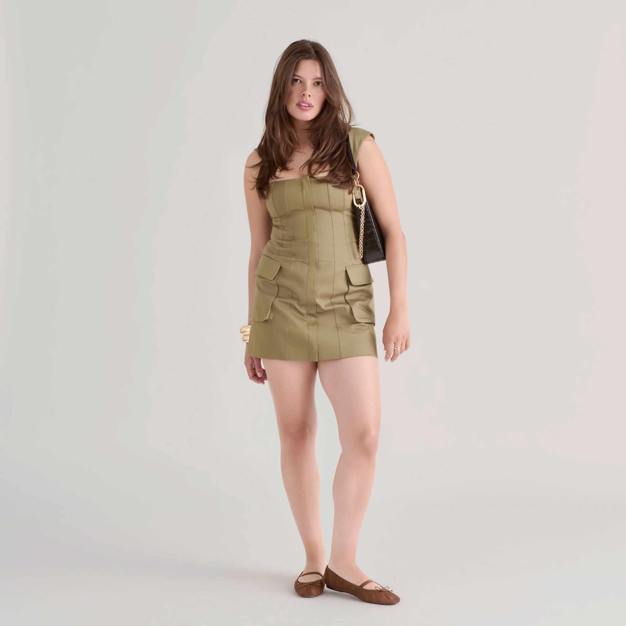 RAEVEN BALLET FLATS MID BROWN TULLE