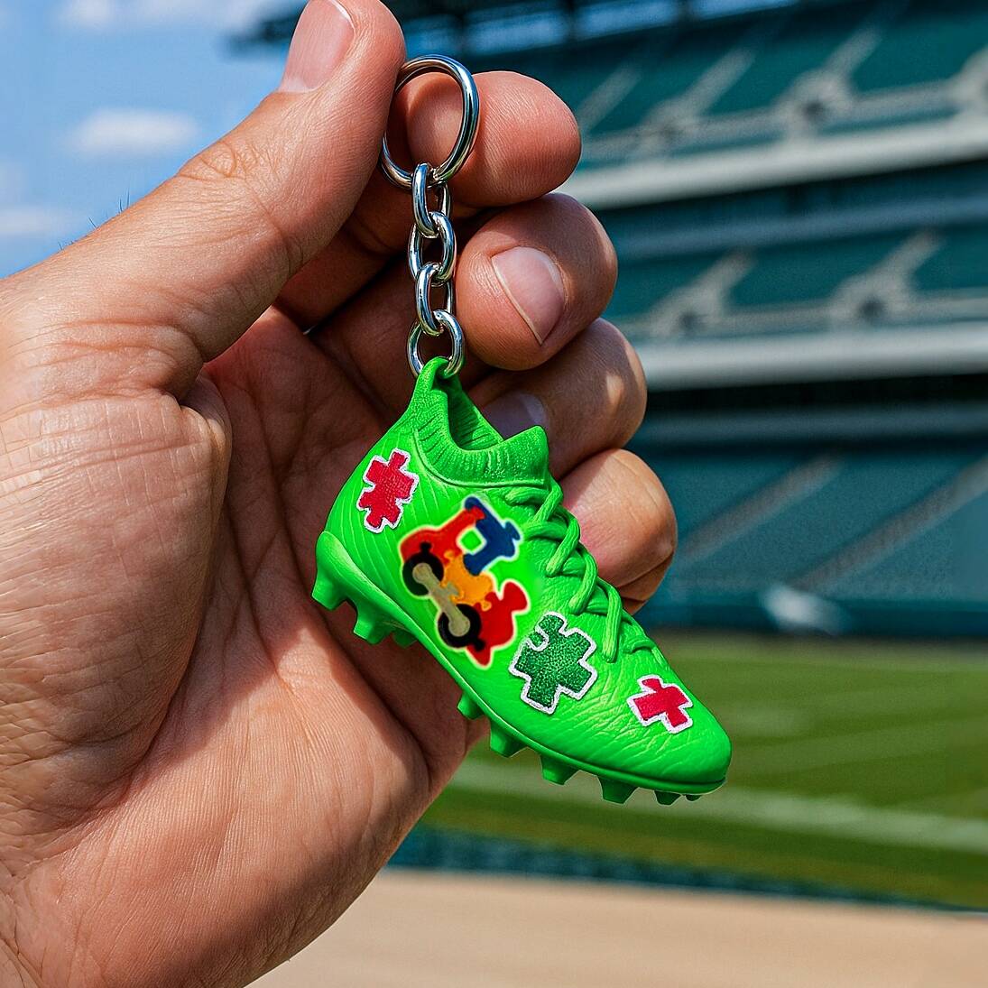 Philadelphia My Cause My Cleats · Puzzle Mini Cleat Keychain