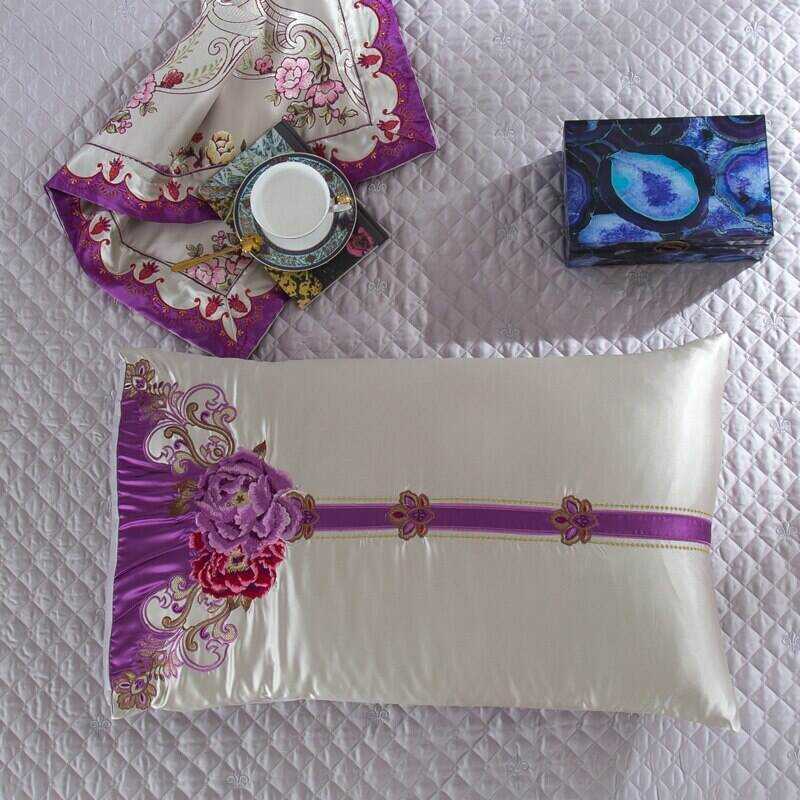 Kaleyra Silver Golden Silk Satin Cotton Duvet Cover Set