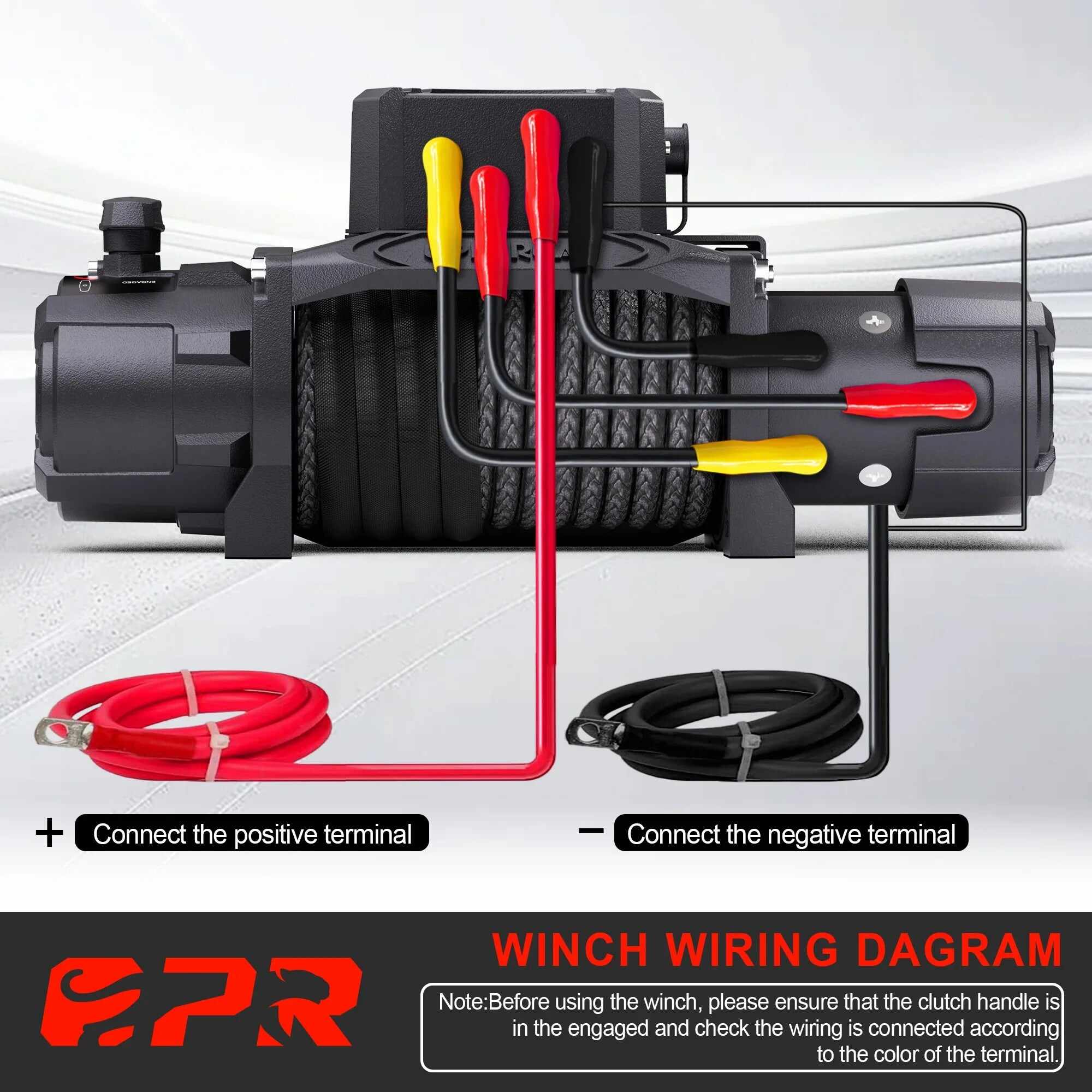 OPENROAD 12,000lbs Electric Winch with Synthetic Rope-Panther Series 3S