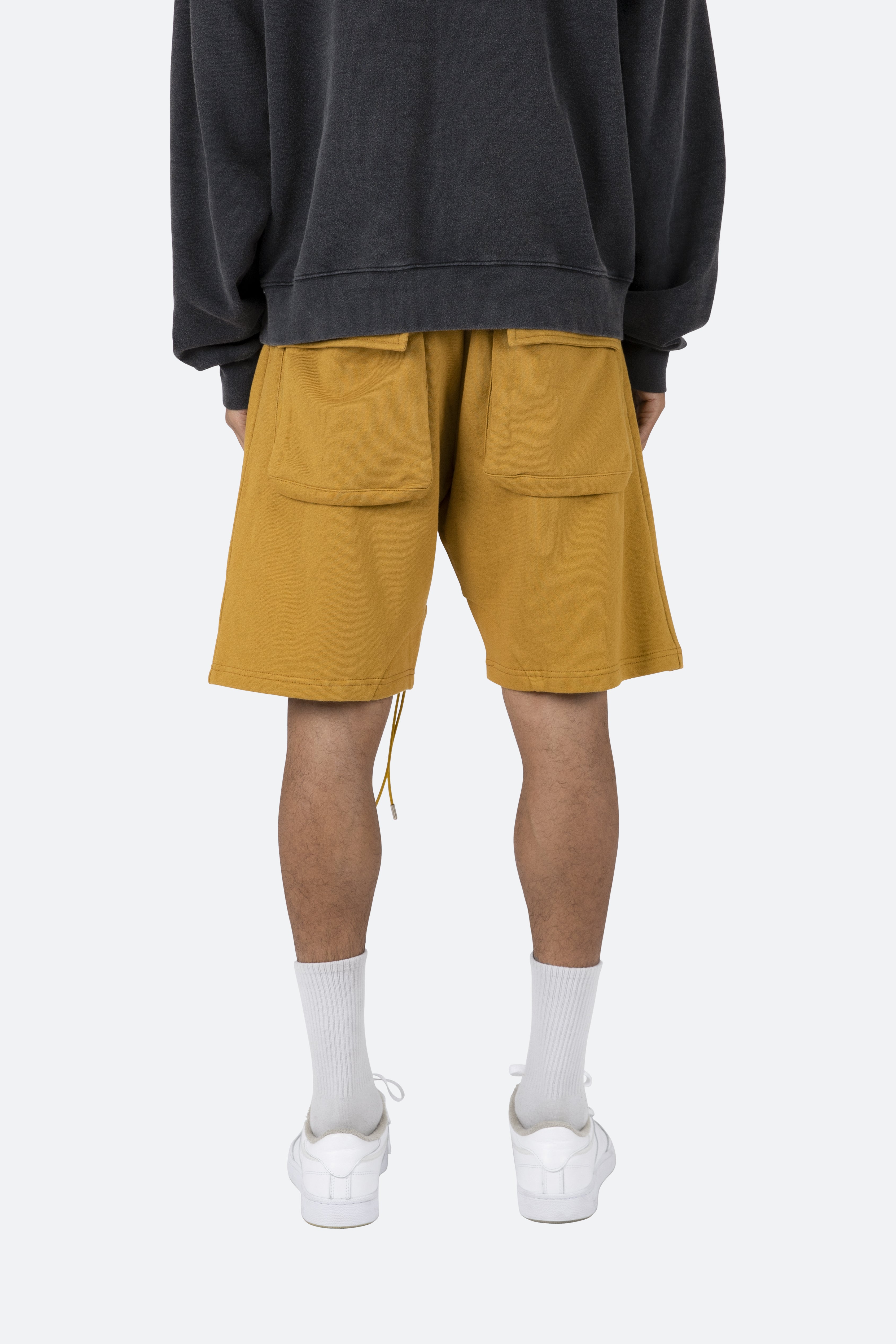 Flap Pocket Sweatshorts - Mustard