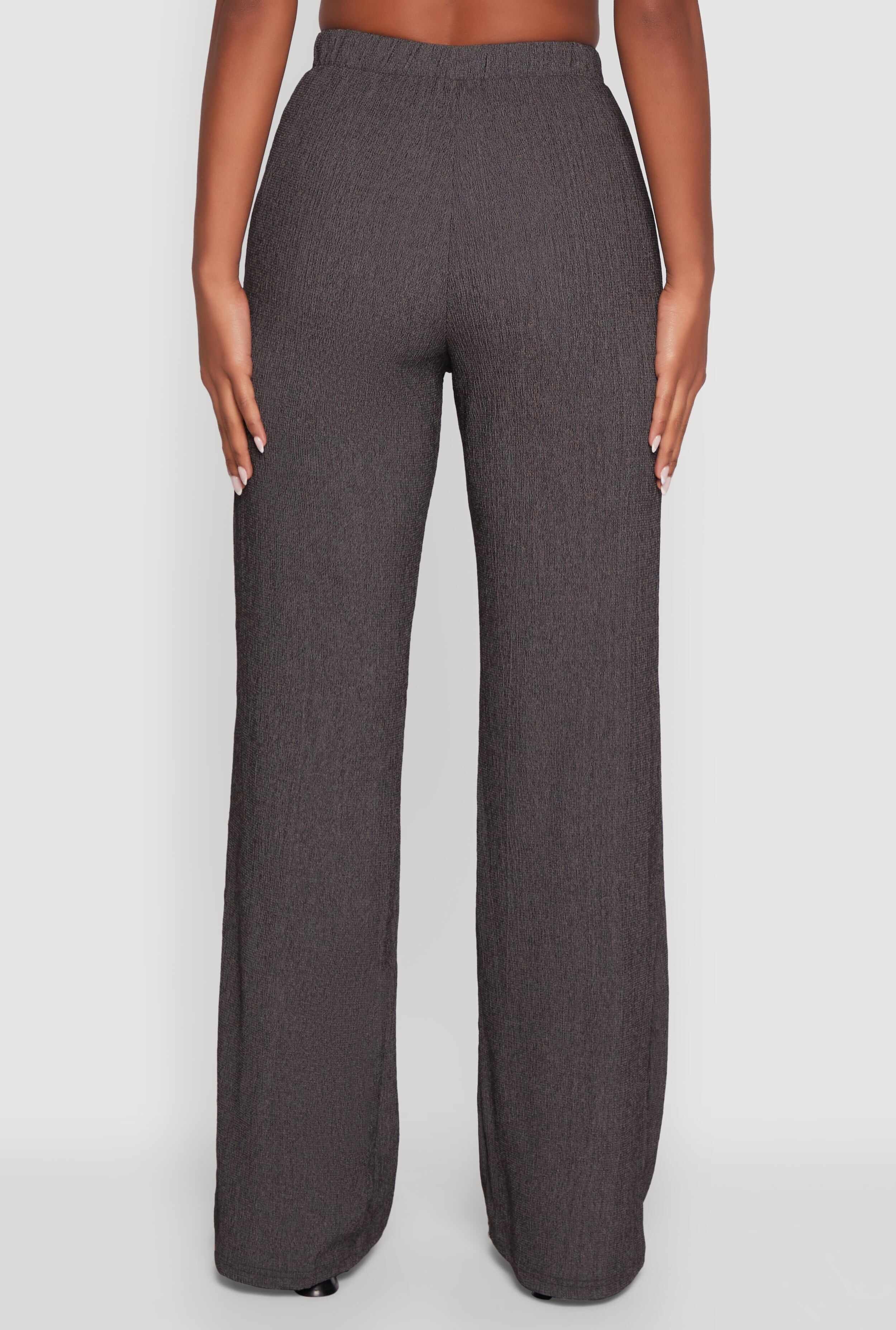 Seersucker Pull On Straight Leg Pants
