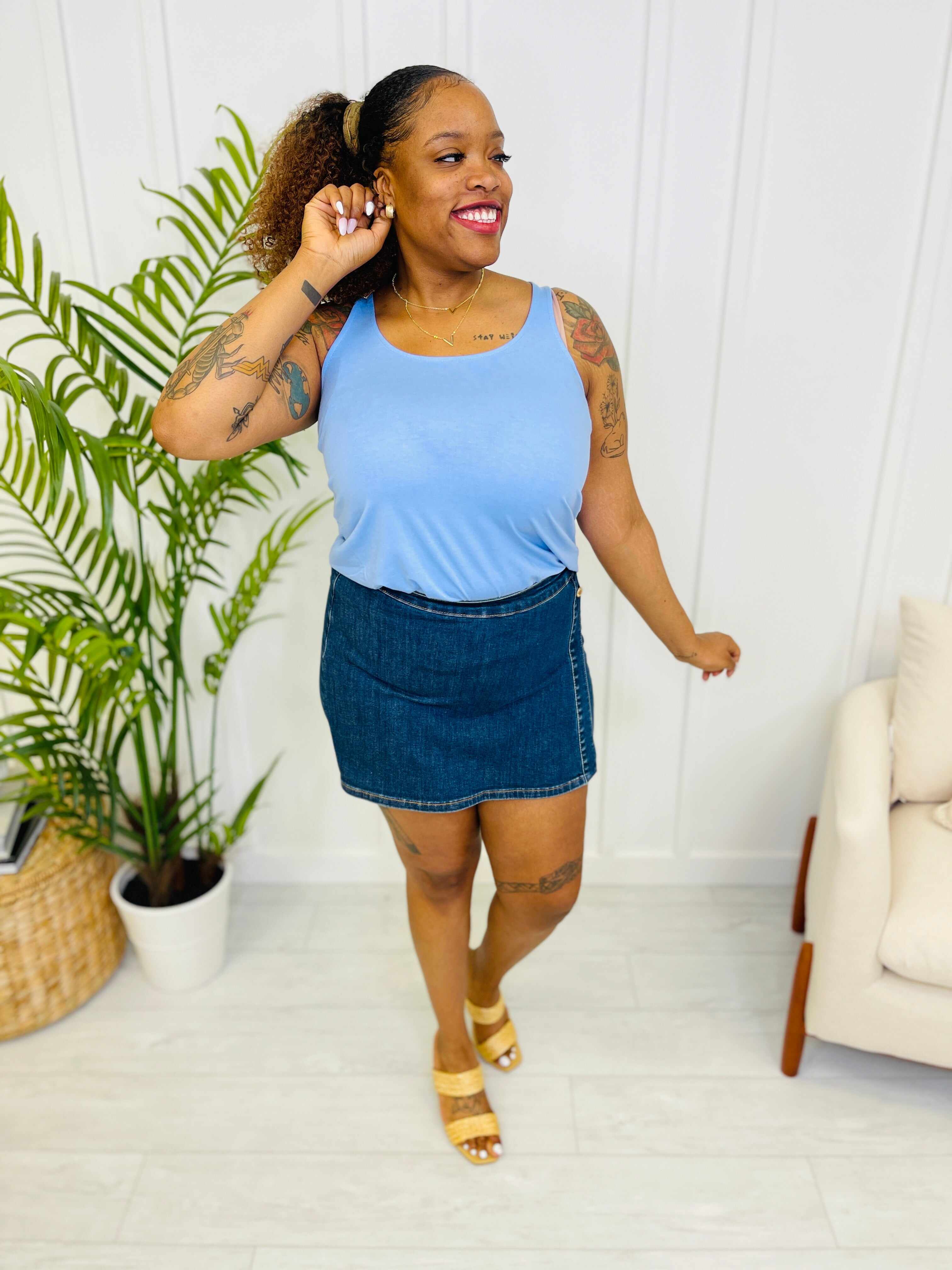 PLUS/REG Clean Slate Denim Skort