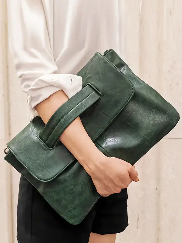 Oversized Fold-Over Clutch Bag