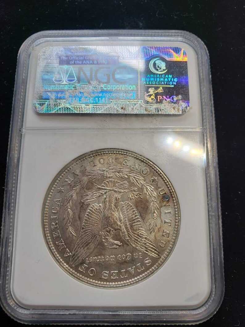 1880-P Morgan Silver Dollar  NGC  Graded MS 64 Nice Colored toning on obverse-    Lot# 1460