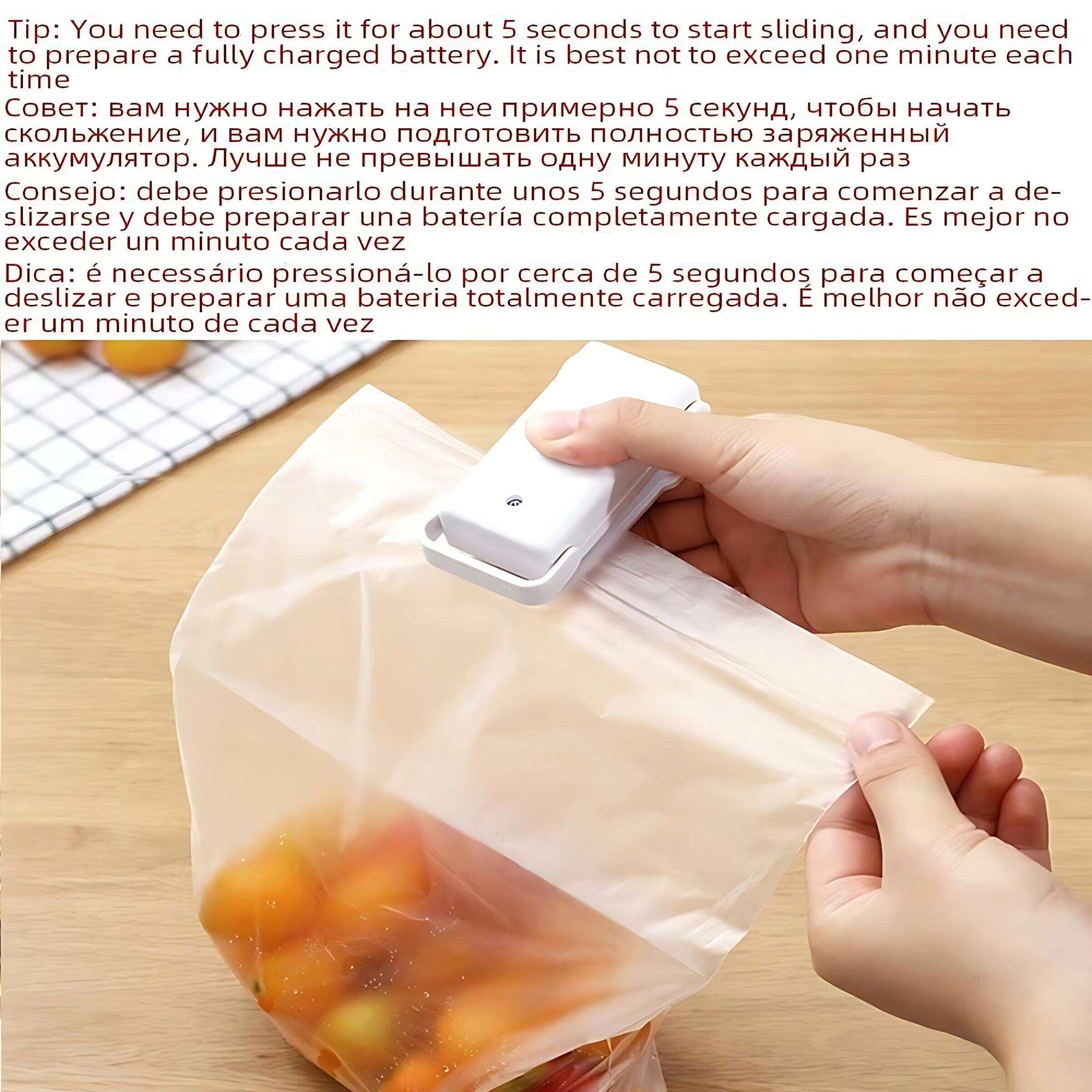 Portable Mini Heat Sealer for Food Bags - Thermal Plastic Bag Closure for Freshness - Easy to Use Packing Kitchen Accessory