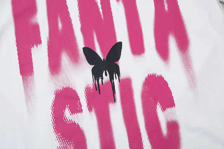 Butterfly And Letters T-shirt Loose Summer Men