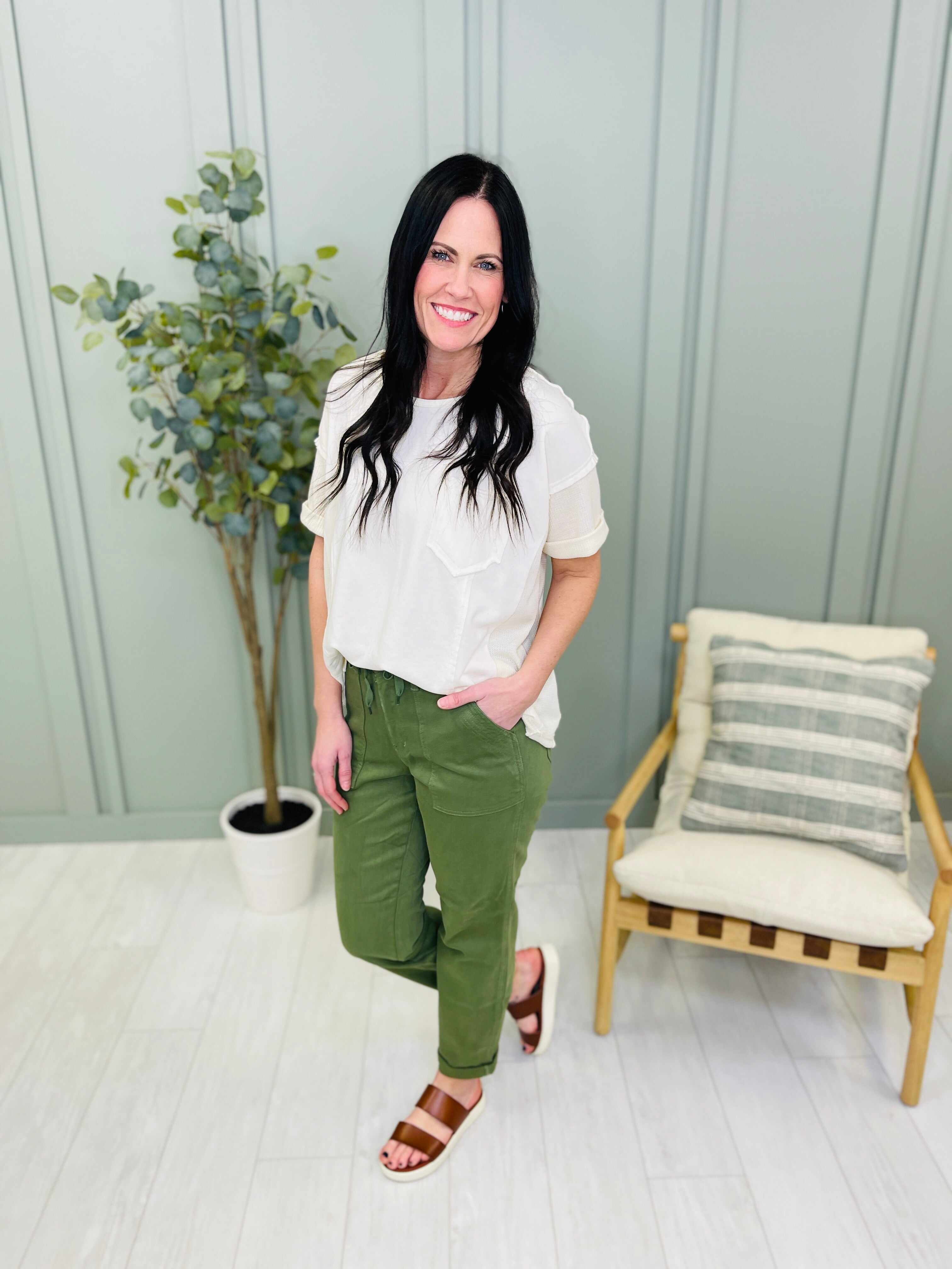 REG/CURVY Olive You Denim Jogger