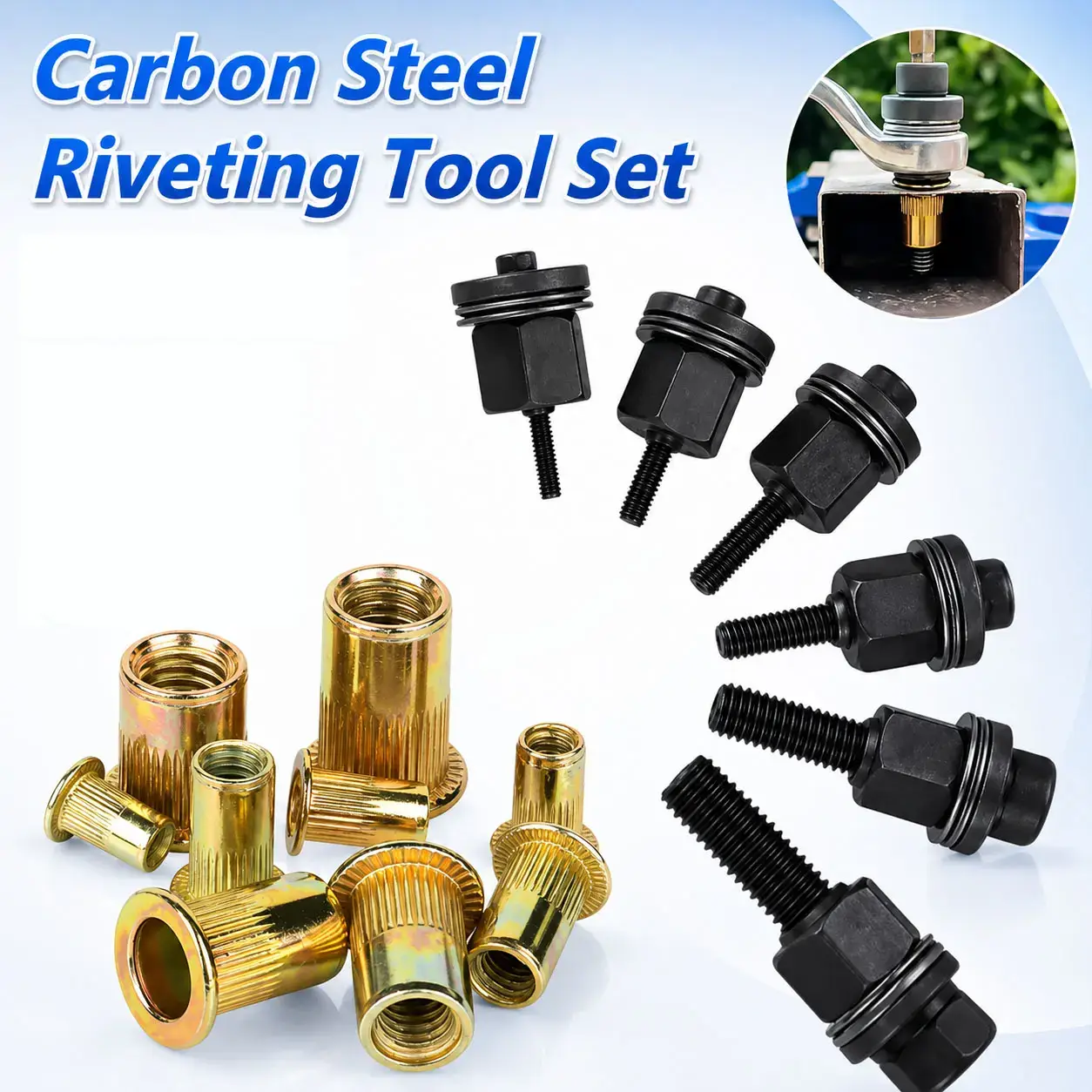 Head Rivet Nut Tool M3-M8 Carbon Steel Kit