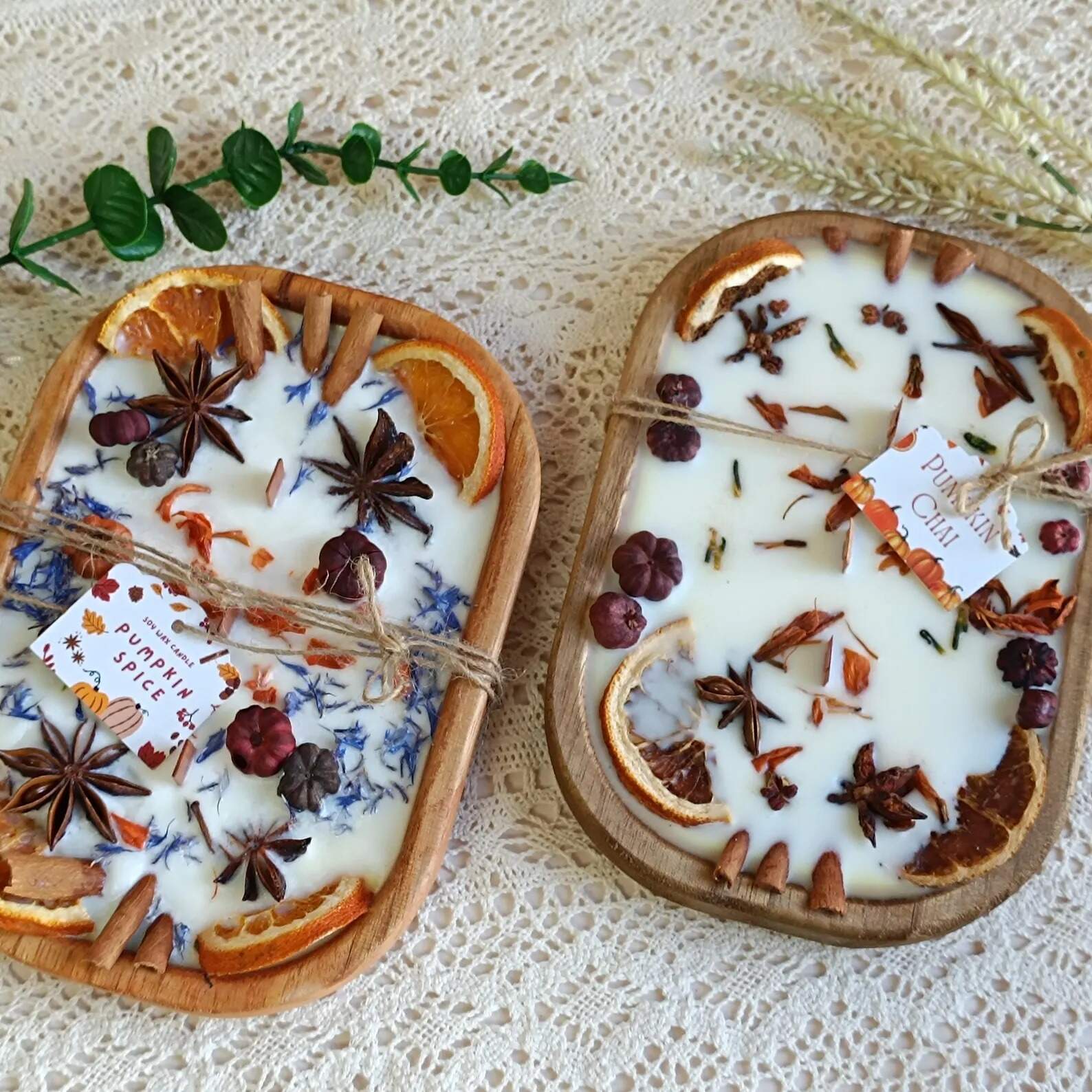 Spiced Orange Cinnamon Chai Dough Bowl Candle
