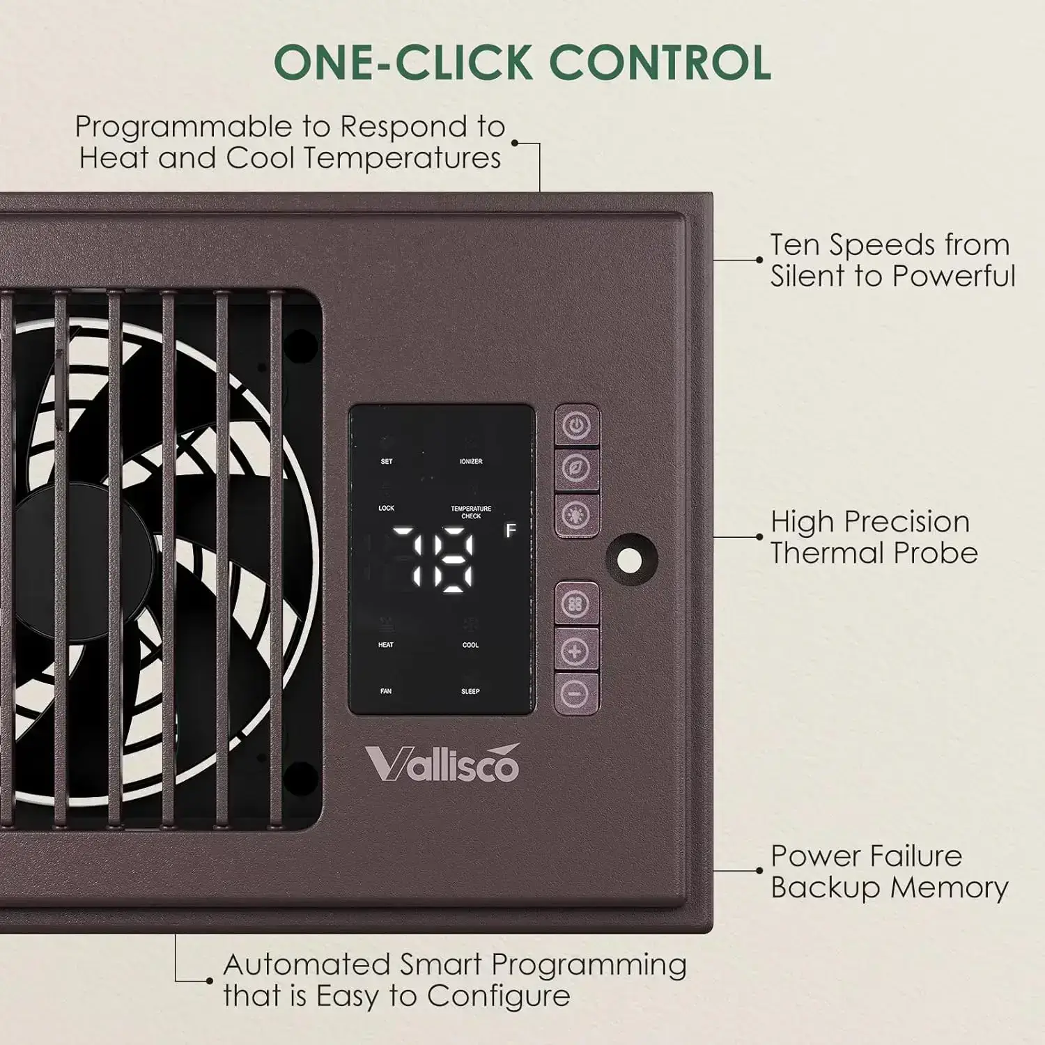 Register Booster Fan for 4” x 10” Vents - 10-Speed Remote Control