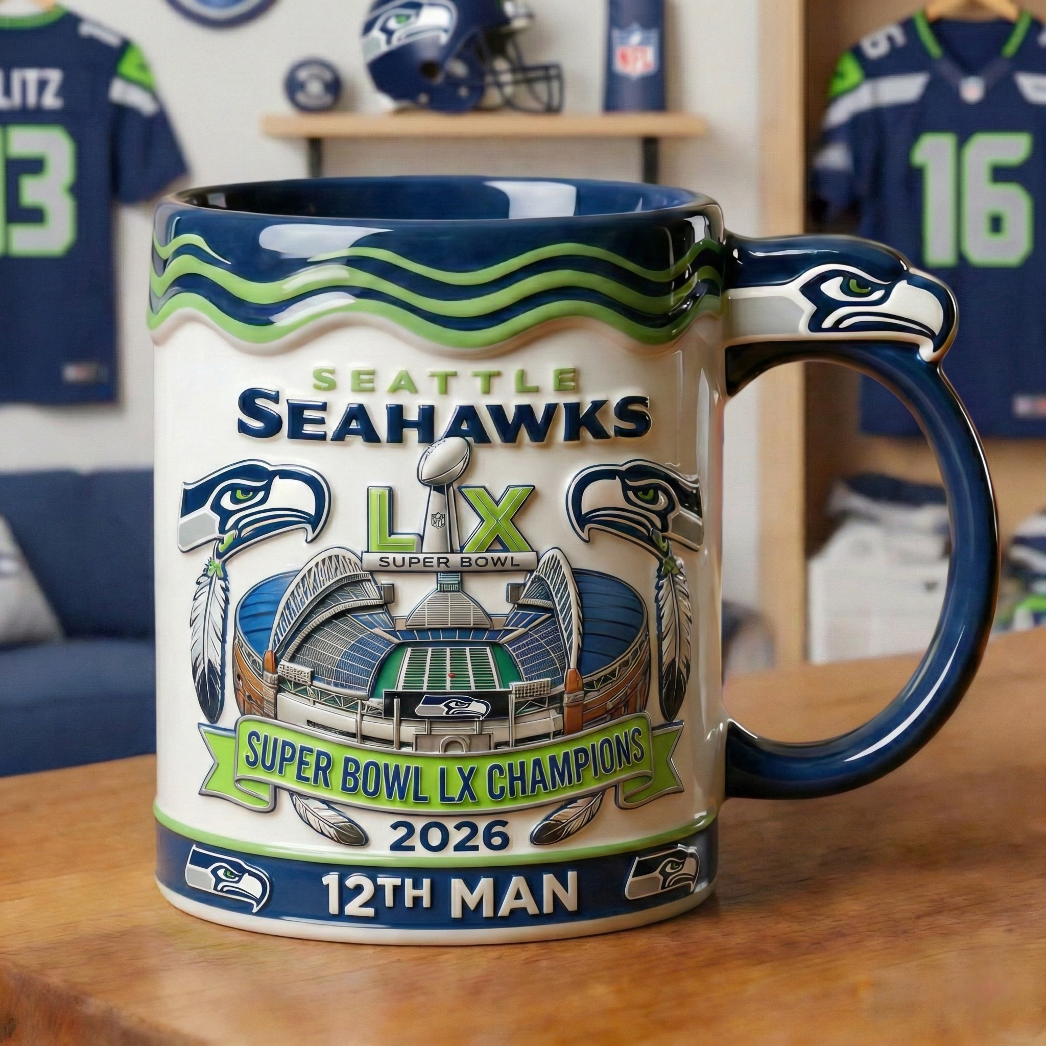 Seattle Seahawks Super Bowl LX Champions Mug