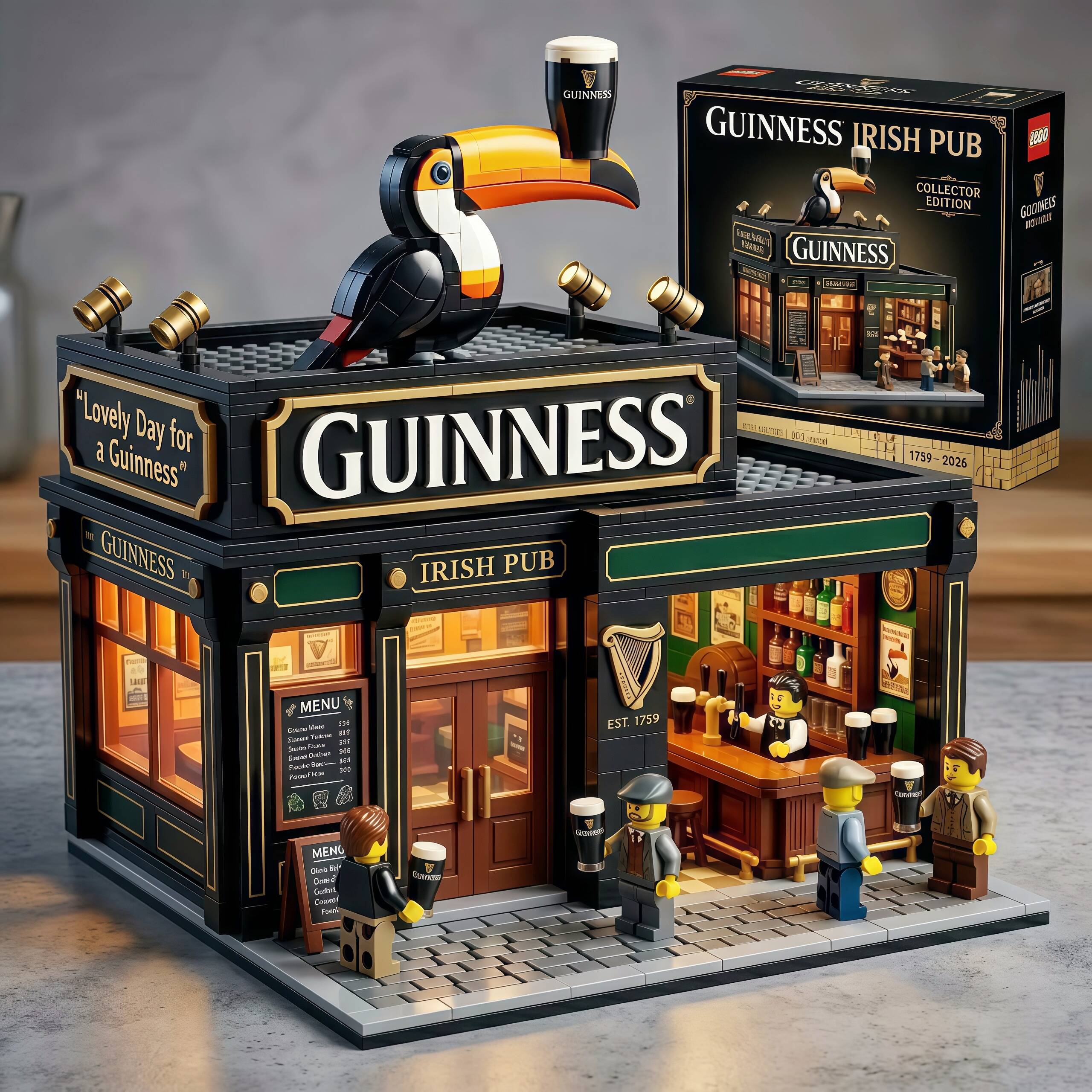 Guinness-Themed Irish Pub Collector Brick Edition