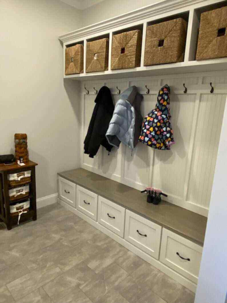 NEW YORK 5-section Mudroom bench with storage