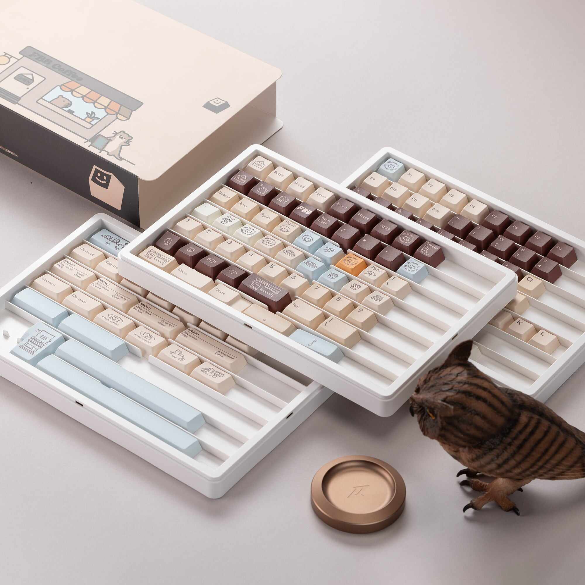 Otter Coffee Cherry profile Keycaps