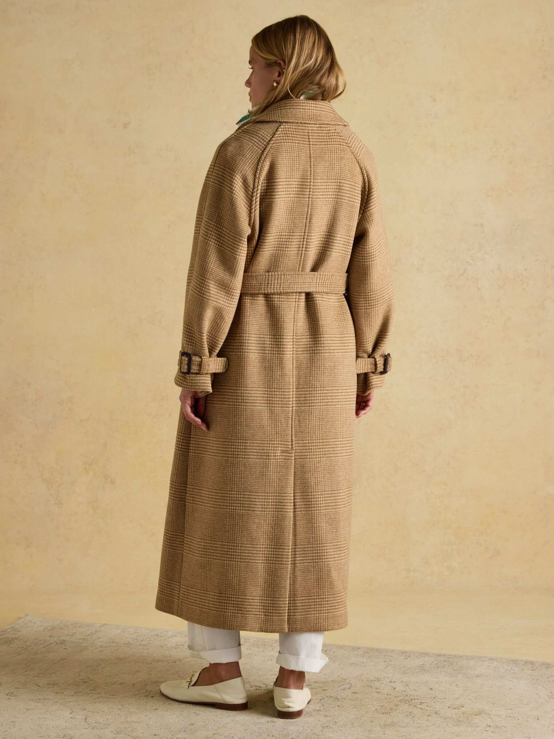 Amberley Tan Brown Longline Wool Blend Coat with Belt