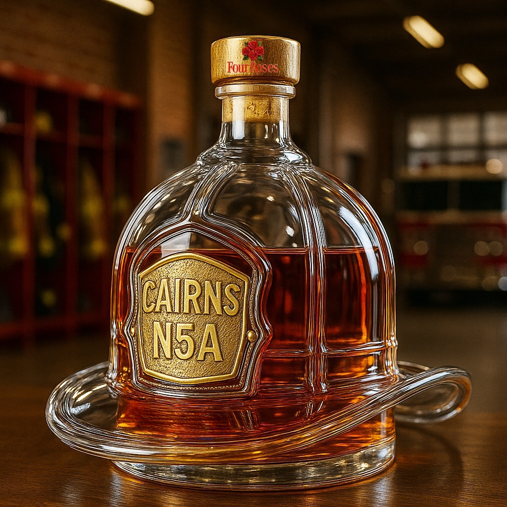 Cairns N5A Tribute Fire Helmet  Whiskey Bottle