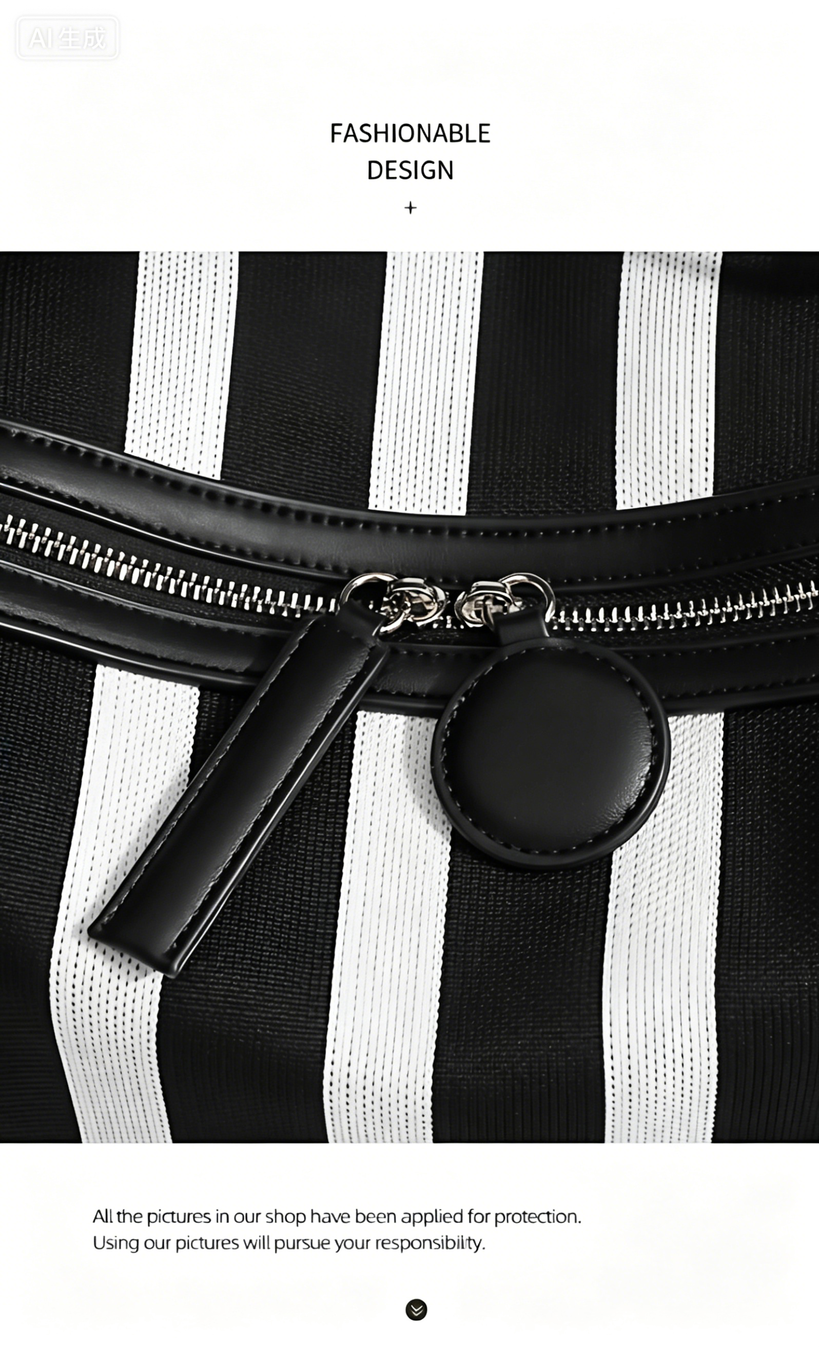 Fashionable womenbang with cowhide and classic design