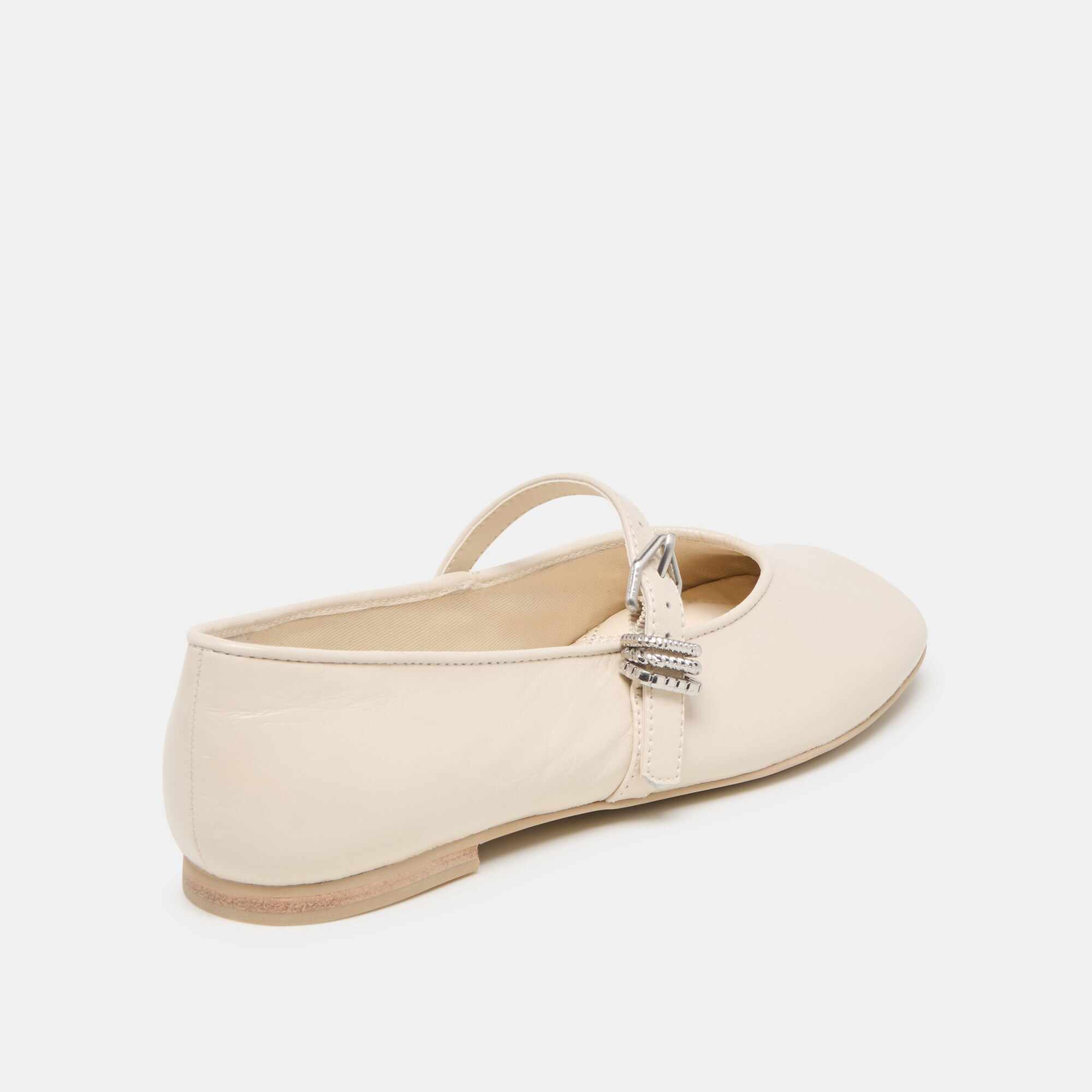 ALIZZA BALLET FLATS CREME CRINKLE PATENT