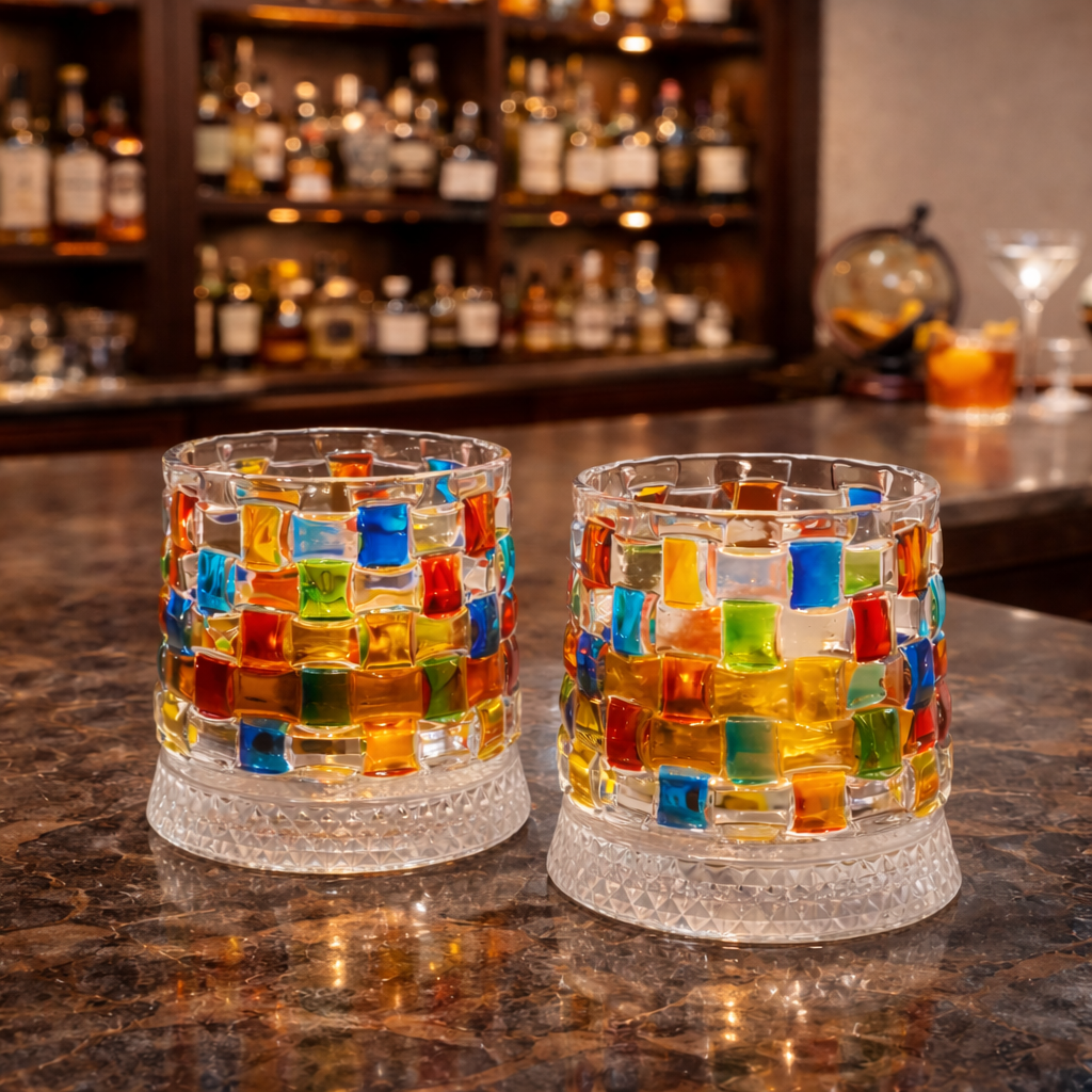 🌈🌈🌈MosaicSpin Rotating Drink Glasses