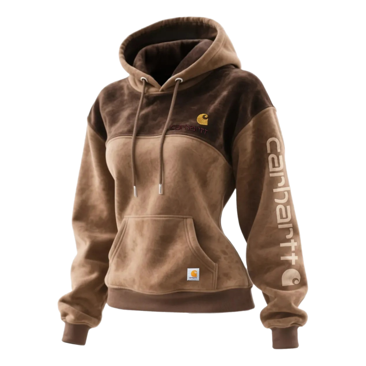 Women's Retro Western Style Contrast Panel Hooded Sweatshirt
