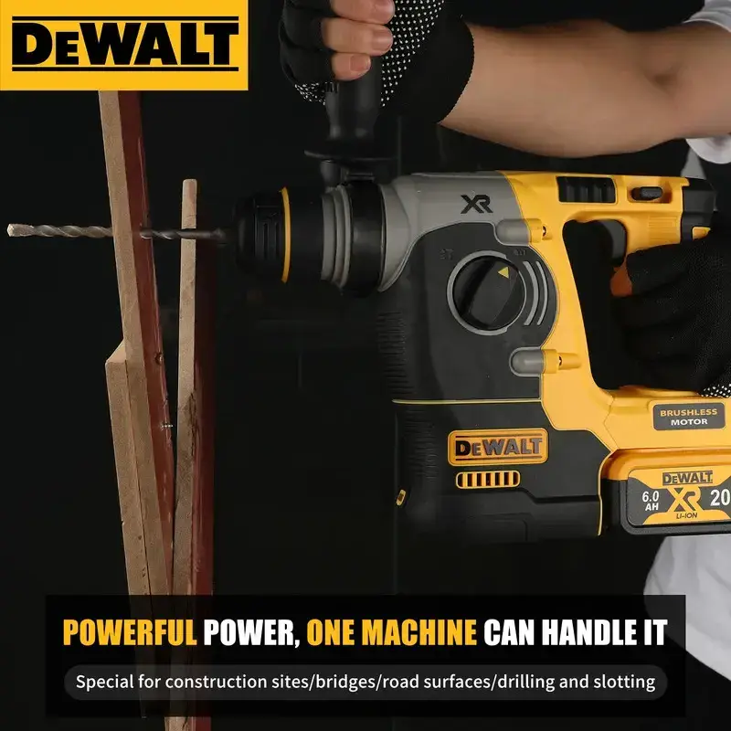 DCH273 Brushless Rotary Hammer,2.1J Impact Energy,360 ° Handle–Efficient for Concrete,Brick&Stone Drilling For 20V 6.0Ah Battery