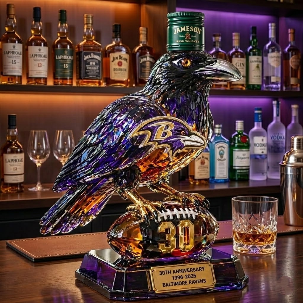 Baltimore Ravens 30th Anniversary Black Rum 3D Sculpted Collector's Edition Bottle