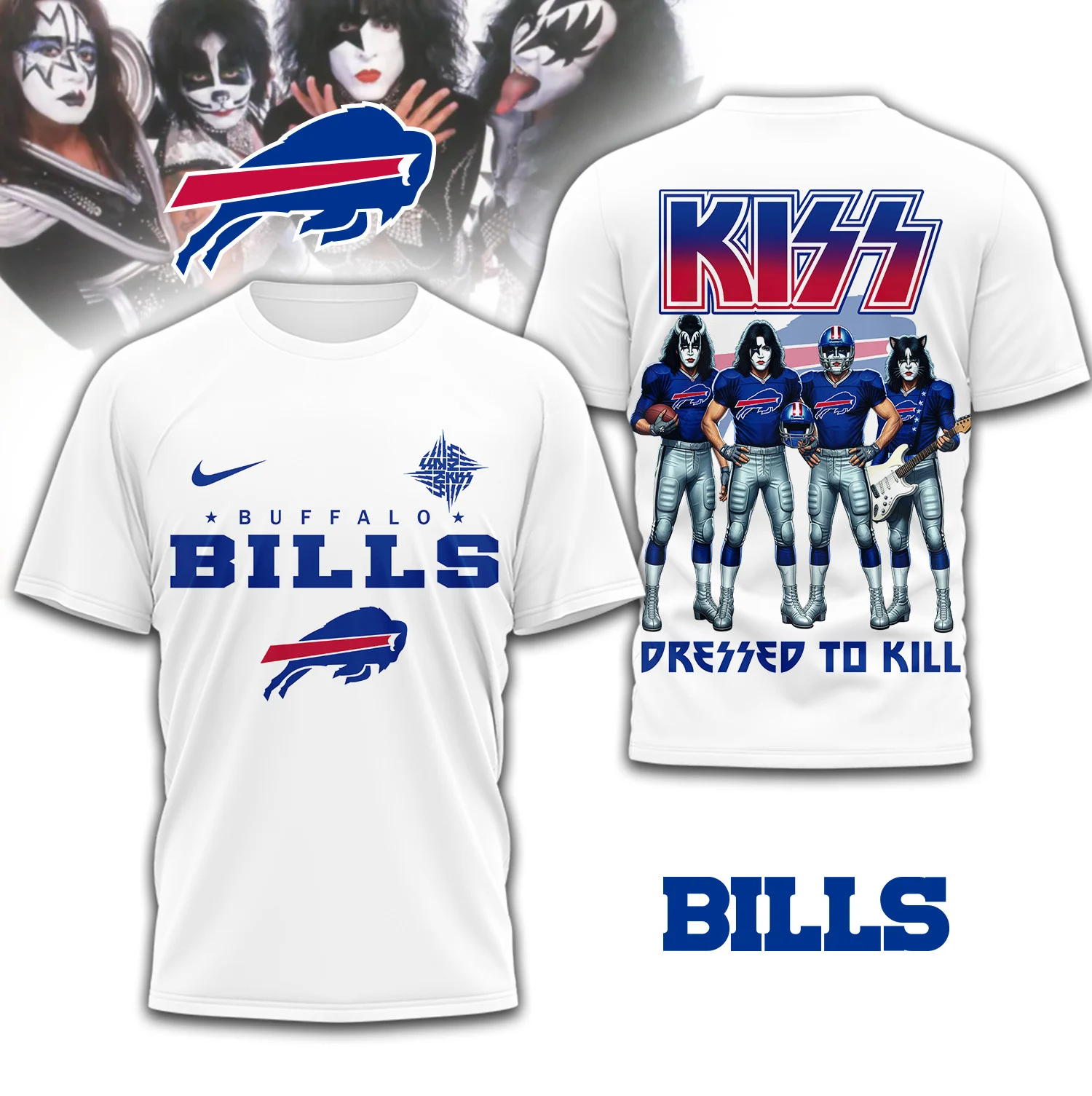 Buffalo Bills | Premium NFL Dressed to Kill Kiss Band 3D Shirt TD