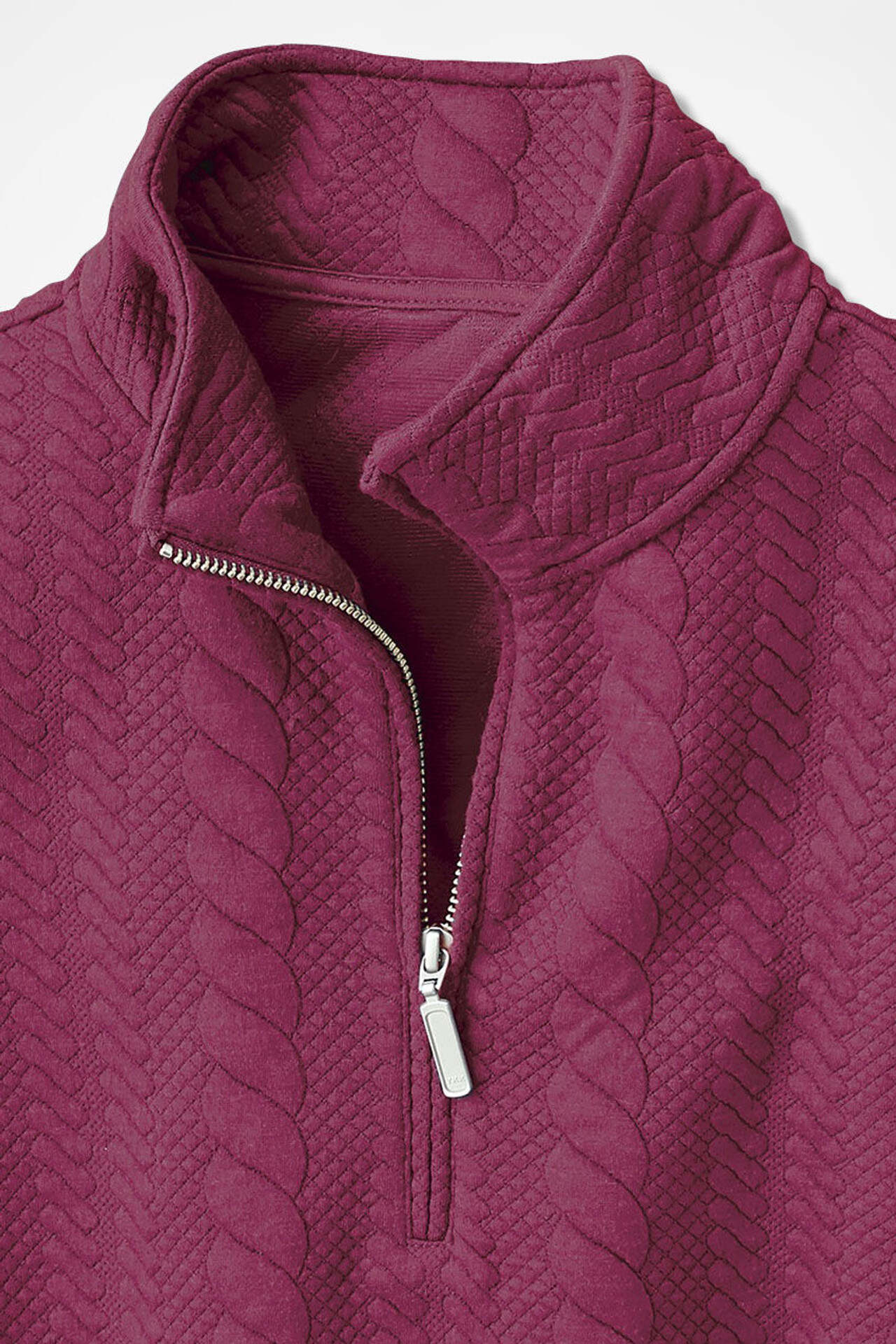 Cabled Quarter-Zip Sweatshirt