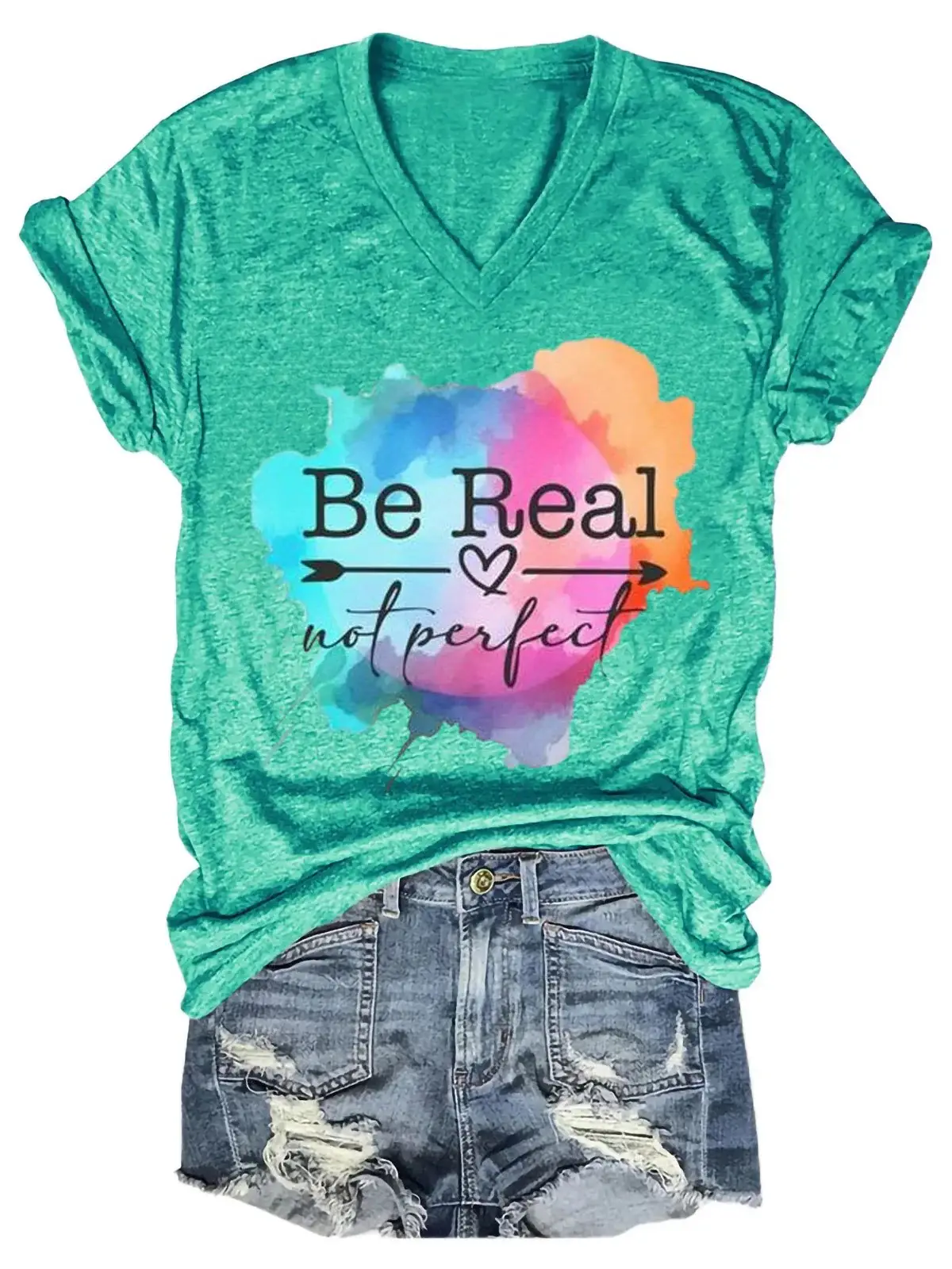 Be Real Not Perfect Art Casual T-shirt