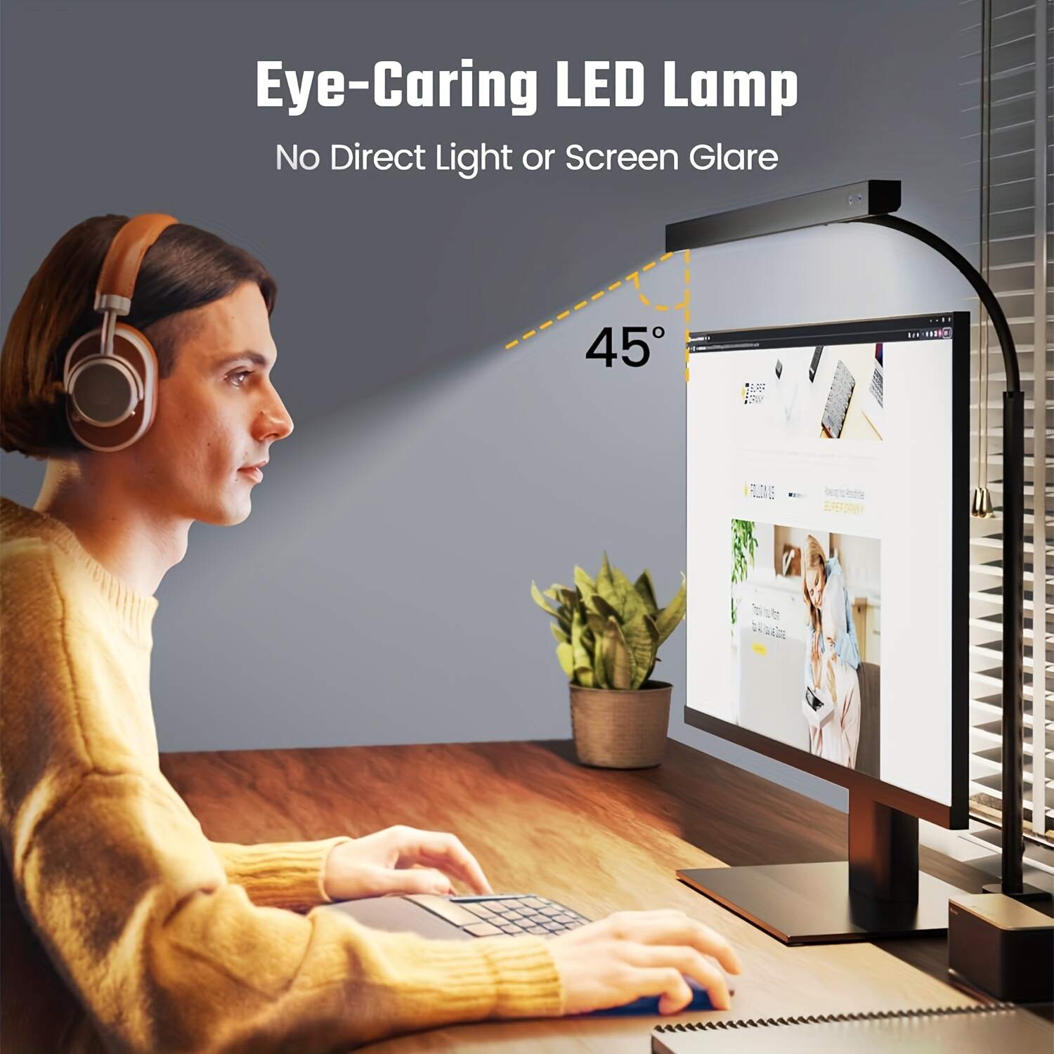 3 Color Modes, Stepless Dimming, Touch Control, USB Clamp Lamp for Reading, Working, Studying