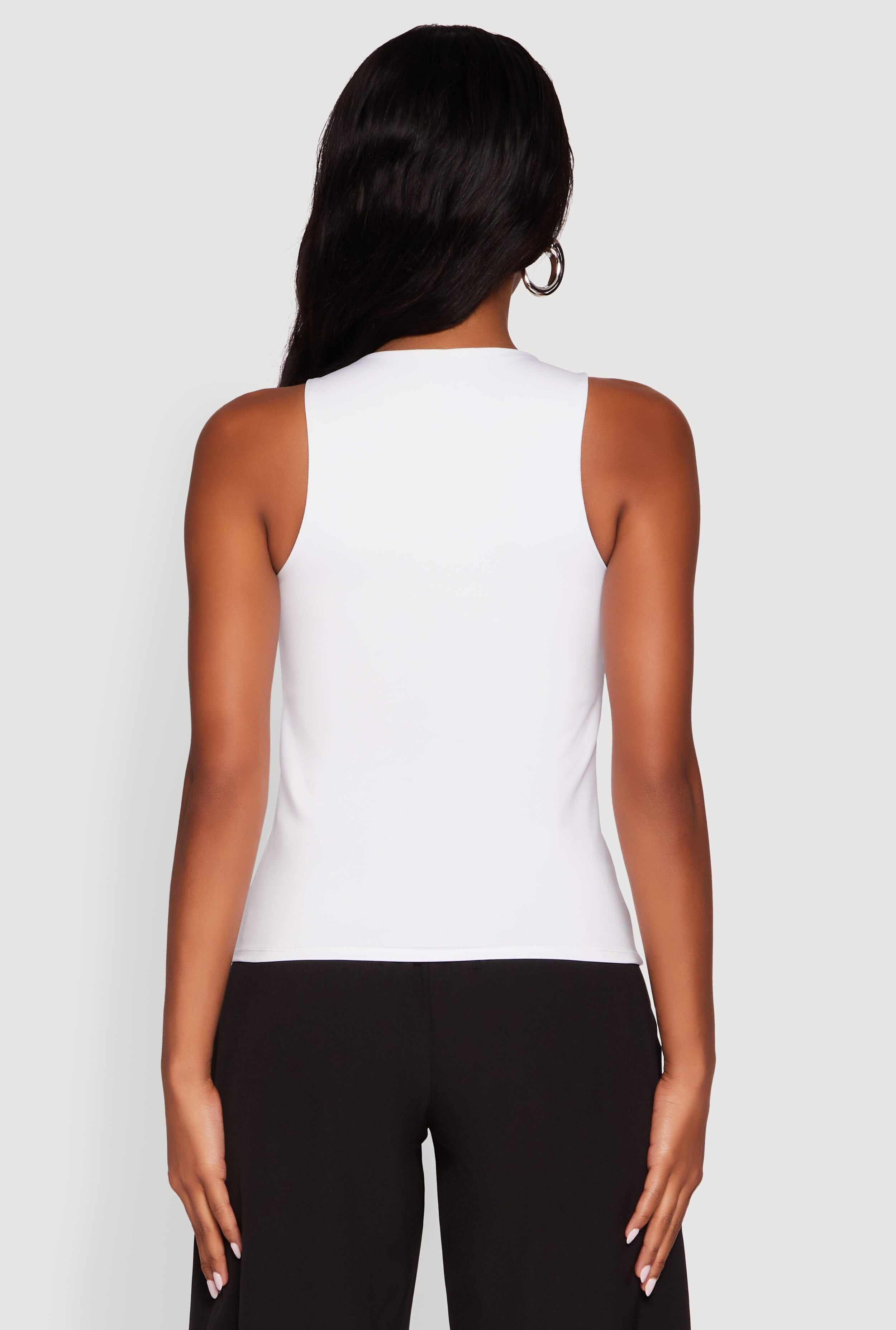 High Neck Shelf Bra Racerback Tank Top
