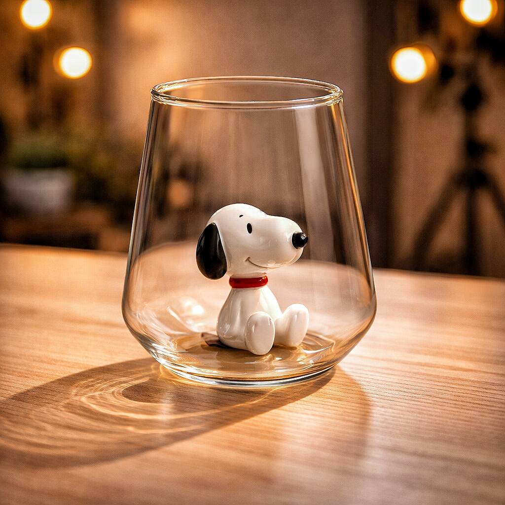 Snoop Figurine Glass Cup