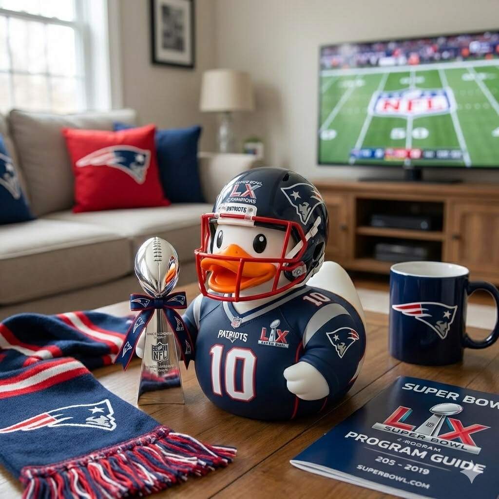 New England Patriots Super Bowl LX Champion Commemorative Duck 🦆🏆