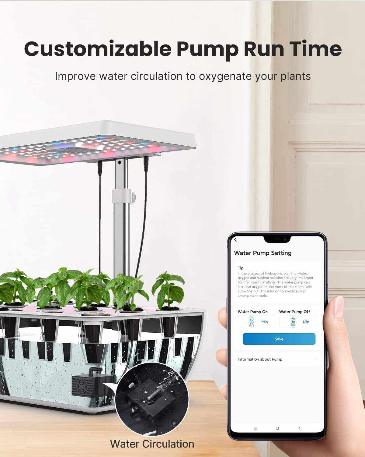 Hydroponics Growing System 12Pods, Indoor Garden with LED Grow Light