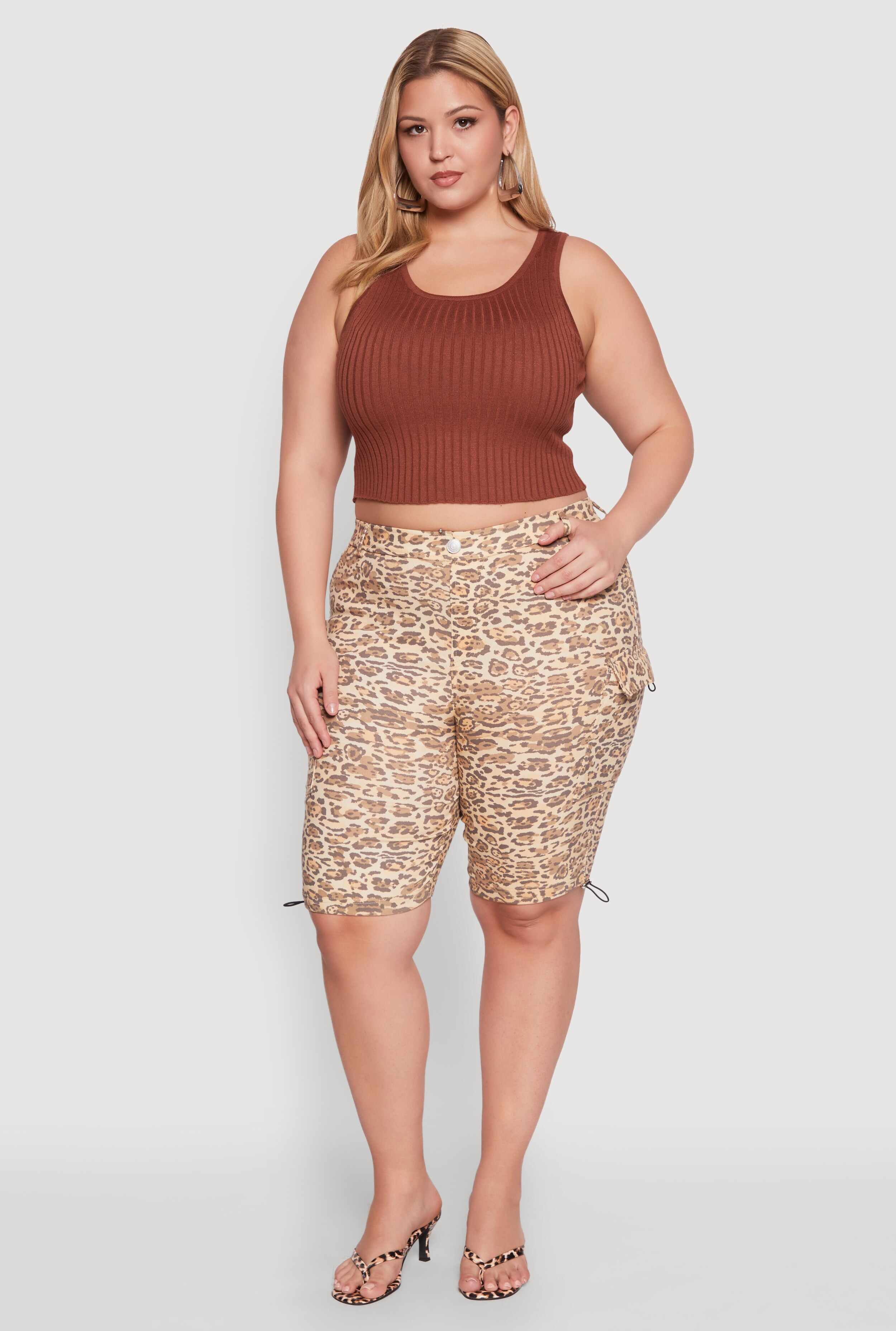 Plus Size Hyper Stretch Cargo Bermuda Shorts