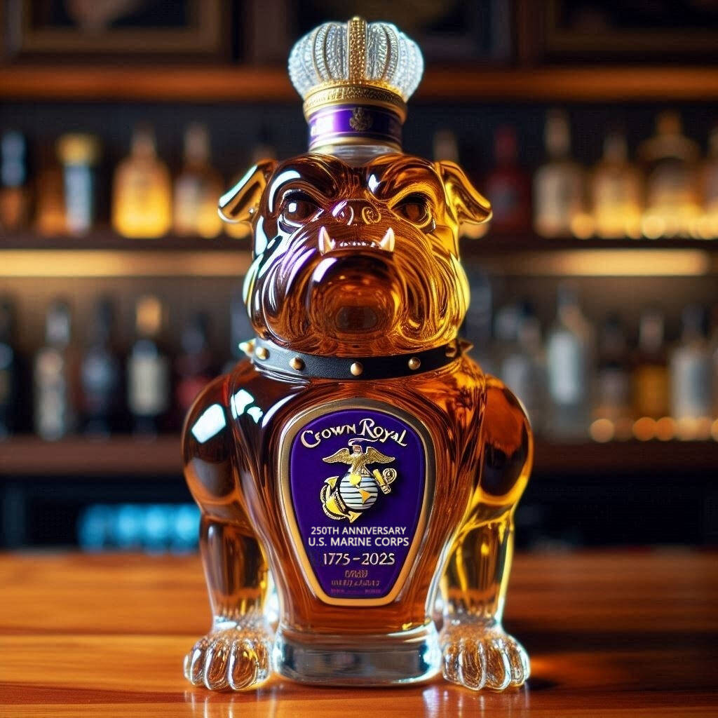 USMC 250th Anniversary Devil Dog Whiskey Bottle