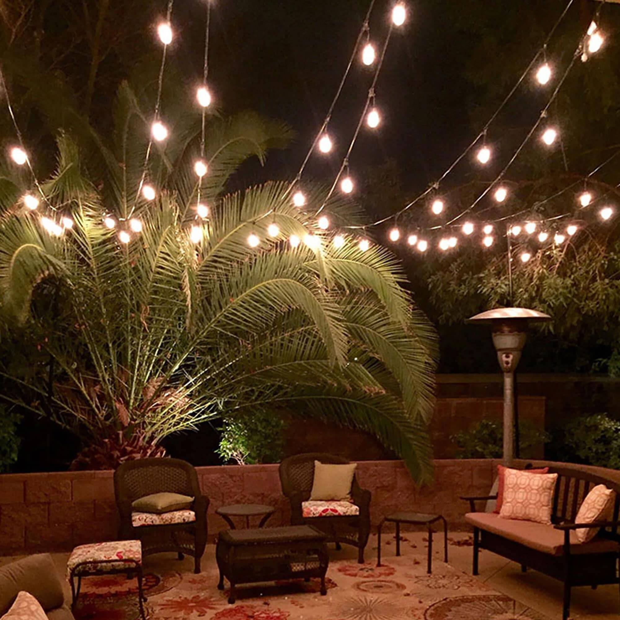 48FT Outdoor String Lights Commercial Grade Waterproof Lights