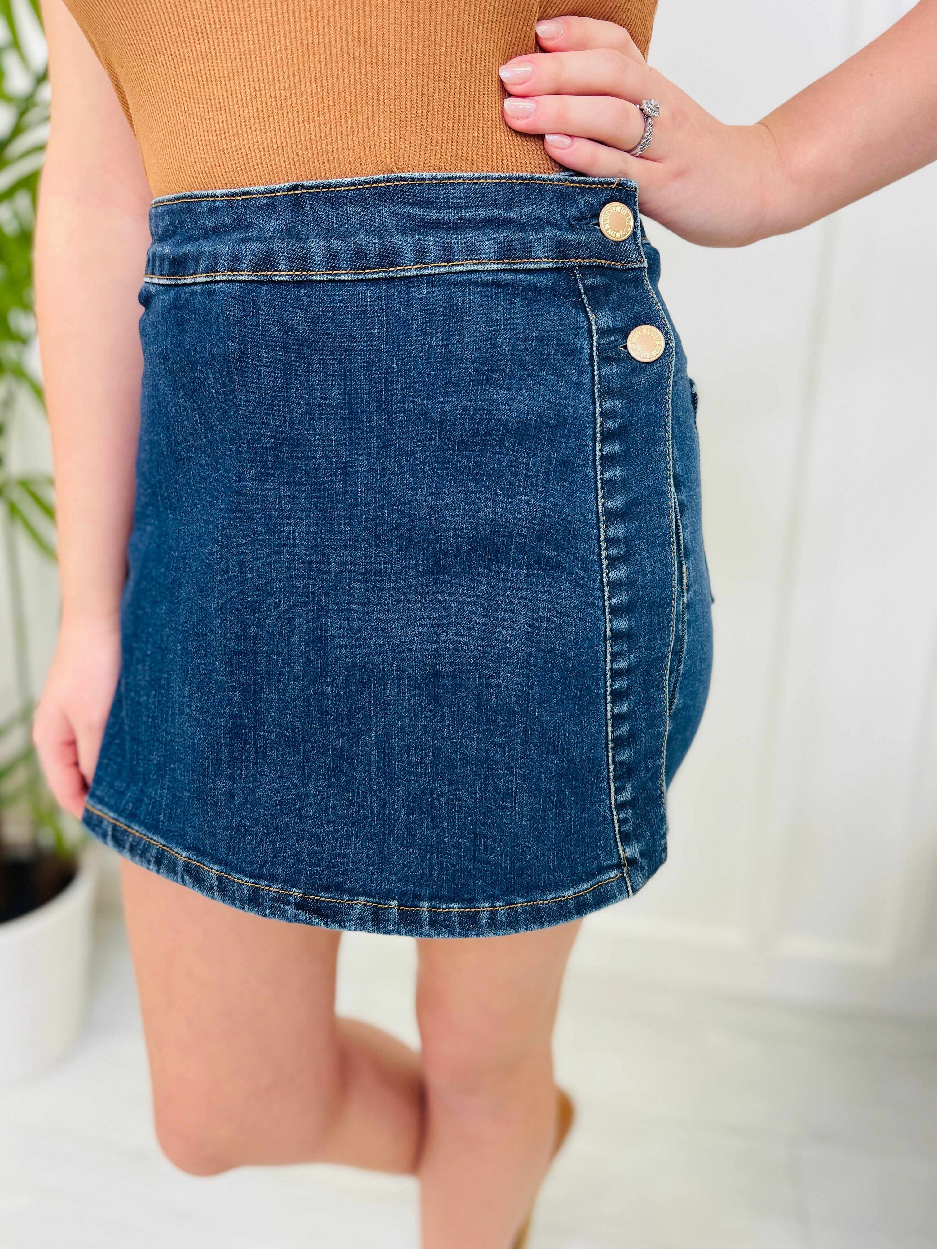 PLUS/REG Clean Slate Denim Skort
