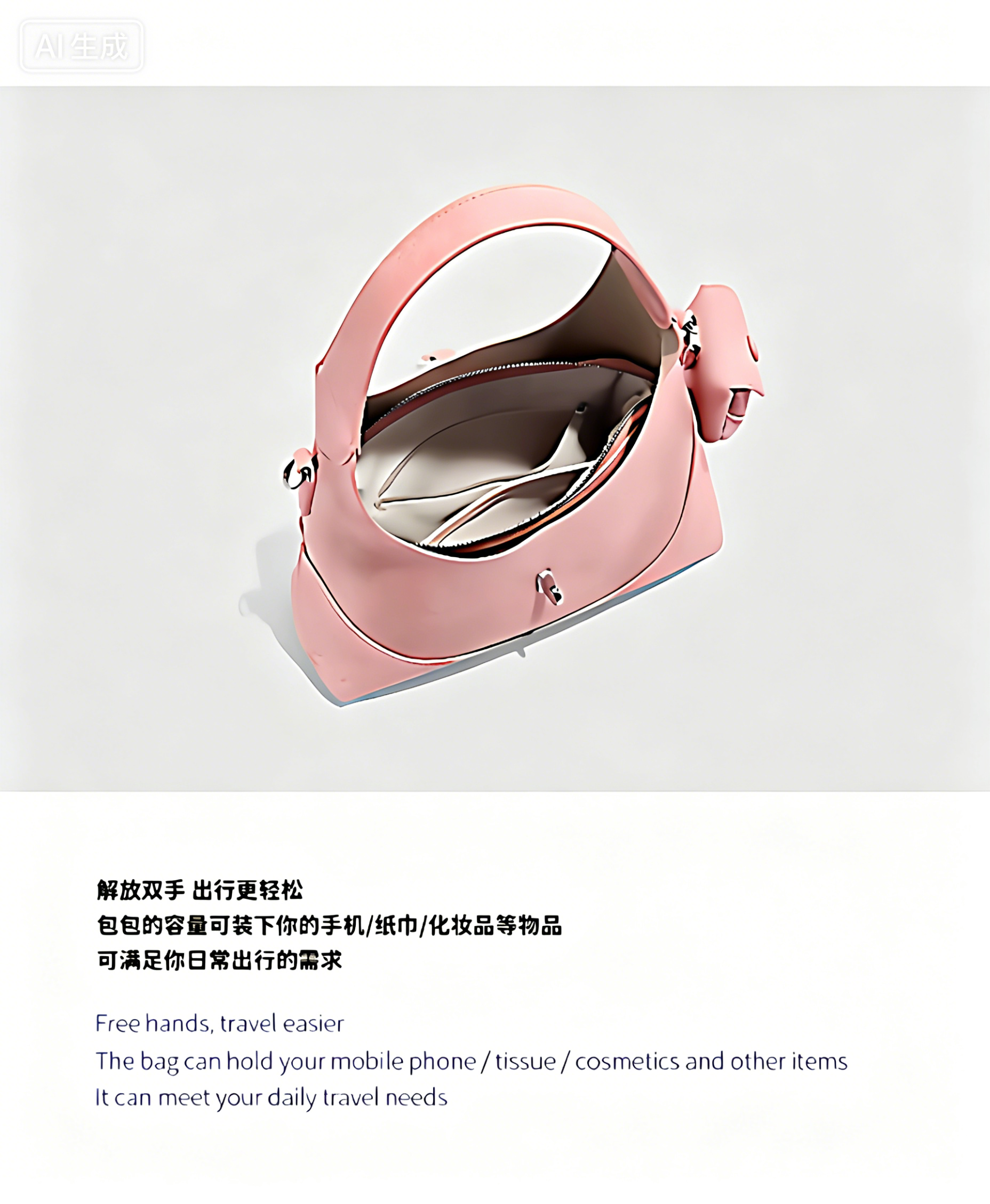 Fashionable womenbag with cowhide classic design