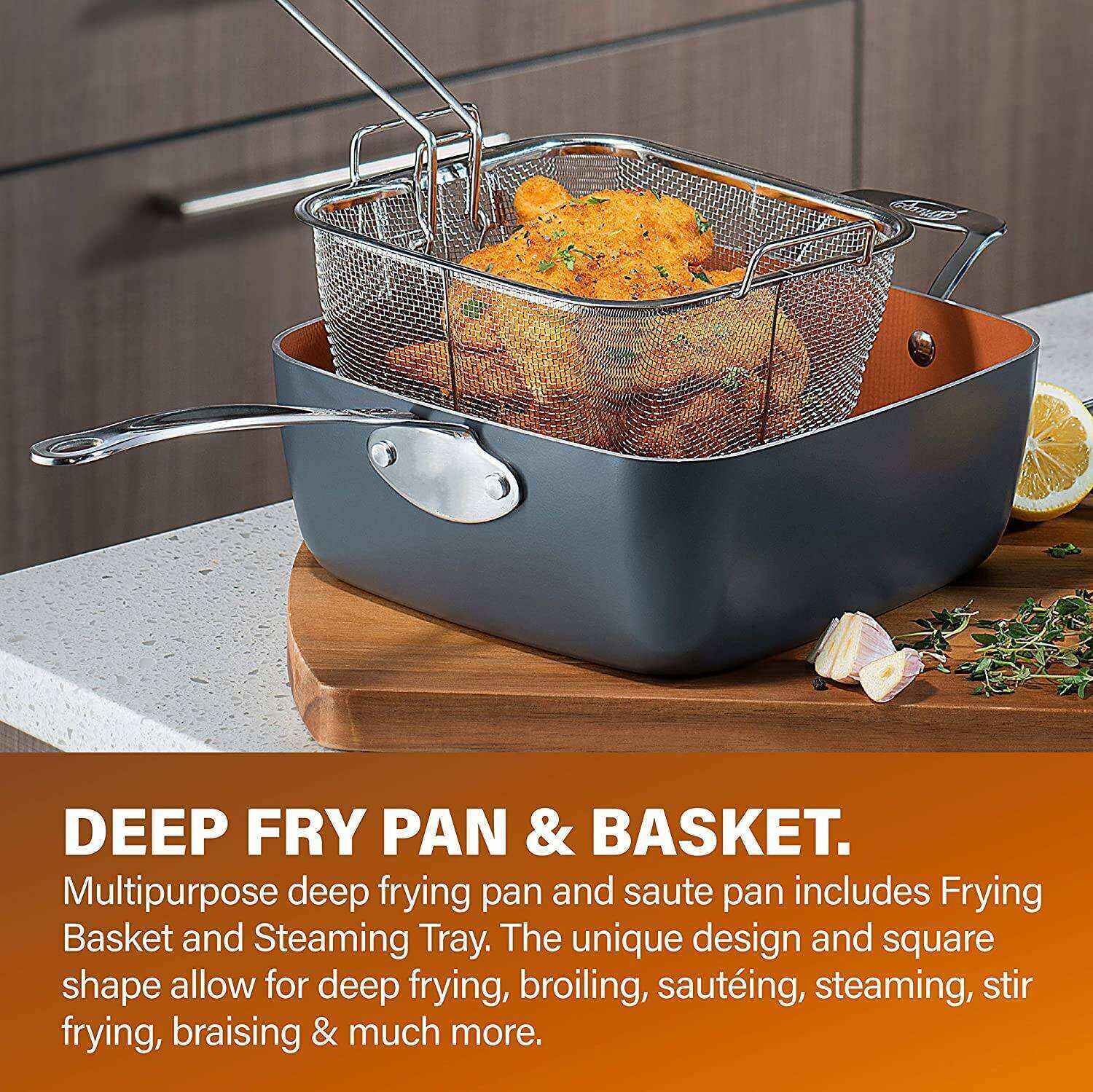 Steel Pots and Pans Set, 20 Pc Non Stick Cookware Set, Long Lasting Nonstick Kitchen Set with Pan Set, Pot Set, Baking Set, Stay Cool Handles, Dishwasher Safe, 100% Toxin Free-Copper