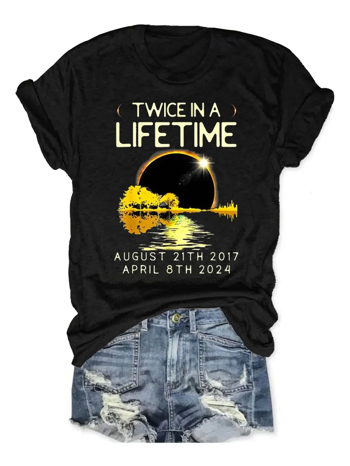 Twice In A Lifetime August 21th 2017 Solar Eclipse Print Short Sleeve T-shirt