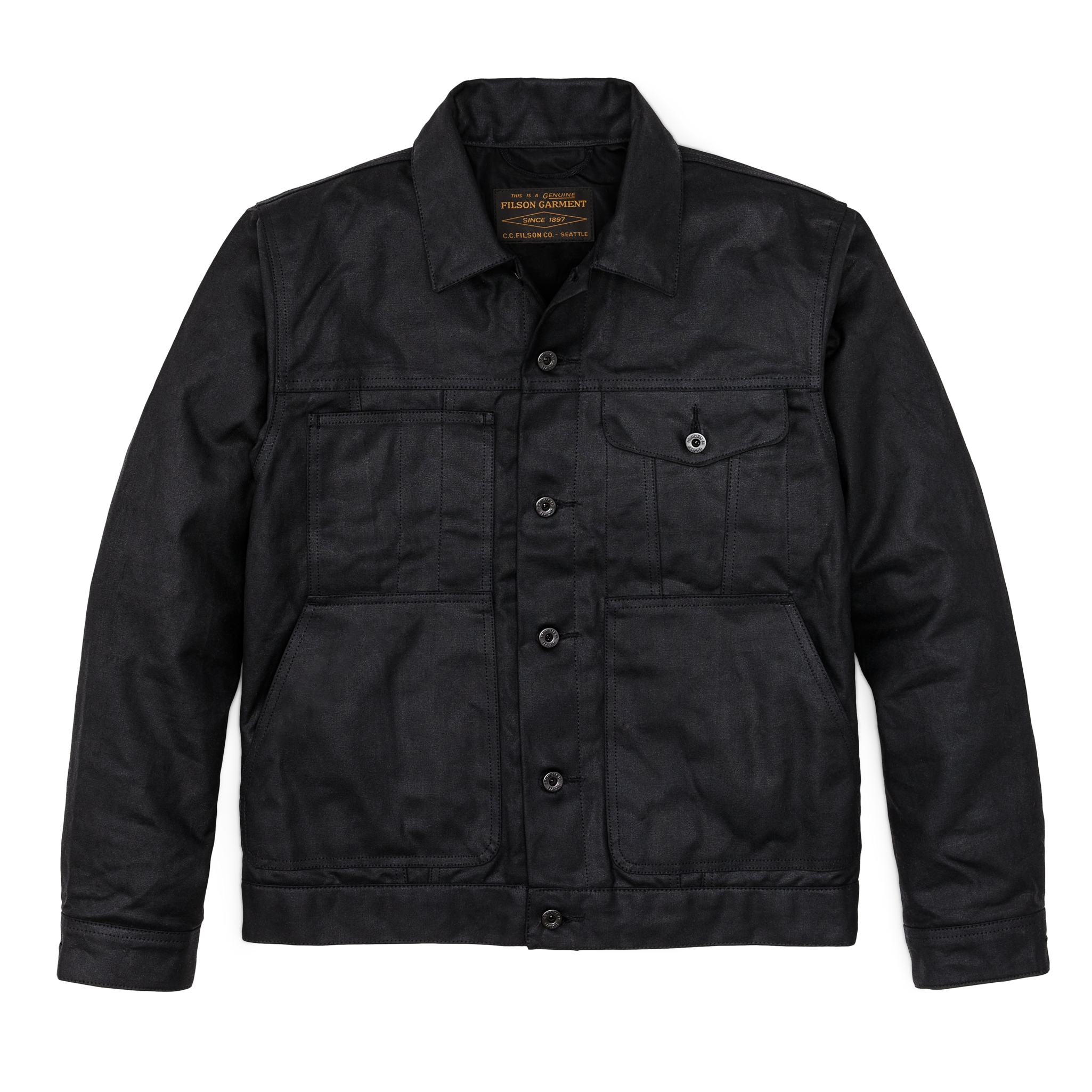 Tin Cloth Short Lined Cruiser Jacket - Black