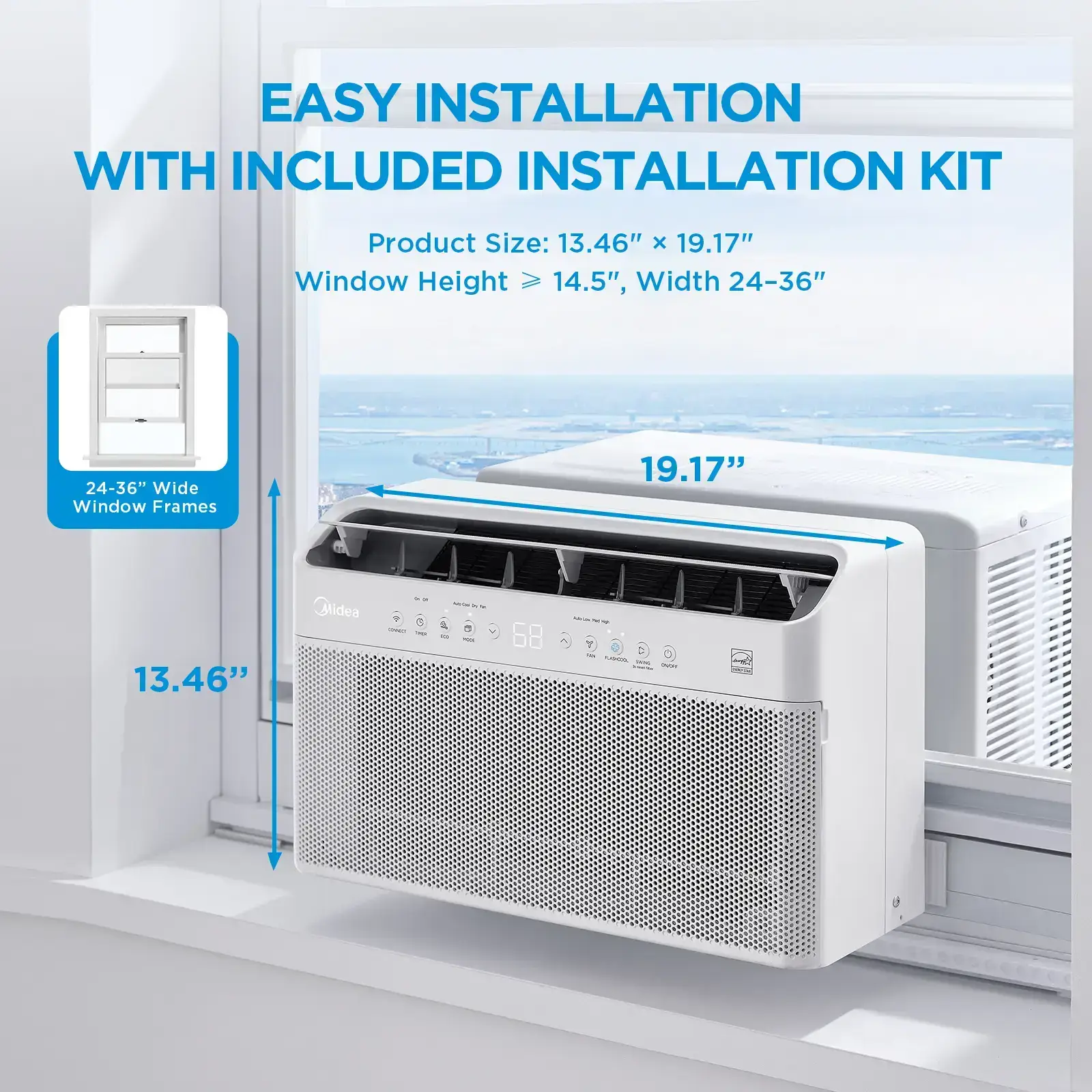 U-Shaped Smart Inverter Window Air Conditioner | 6000 & 12000 BTU Ultra Quiet Smart Voice AC