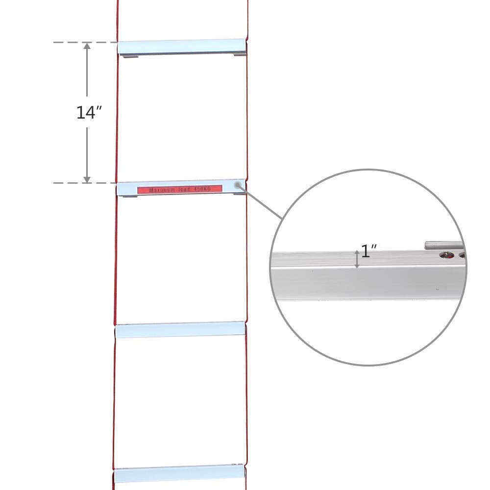 Fire Escape Ladder 15 Ft Portable Anti-Skid Emergency 2 Story Ladder Easy to Store