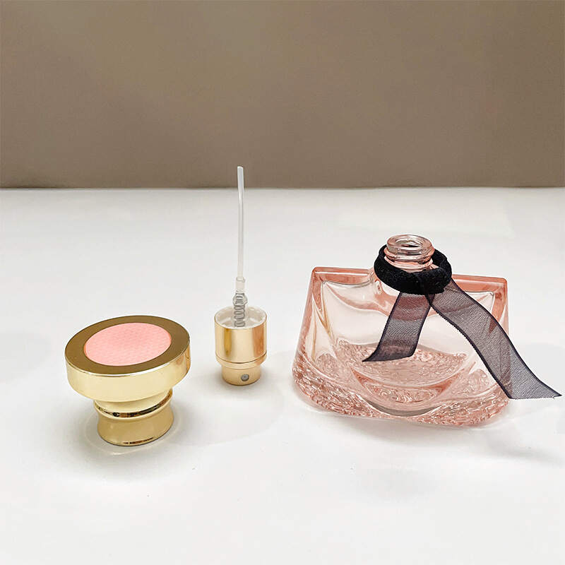 Elegant Twisted Clear & Pink Glass Empty Perfume Bottle