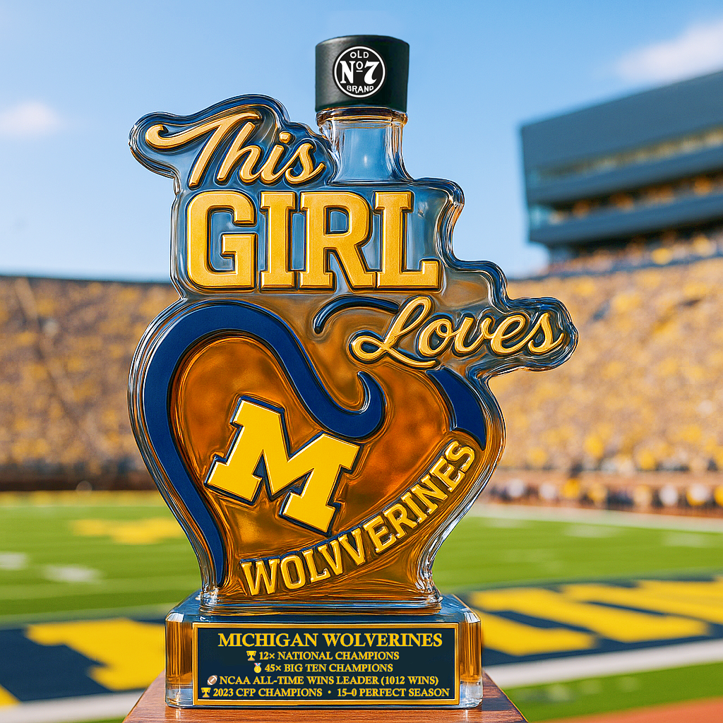University of Michigan Wolverines Glory Whiskey Bottle