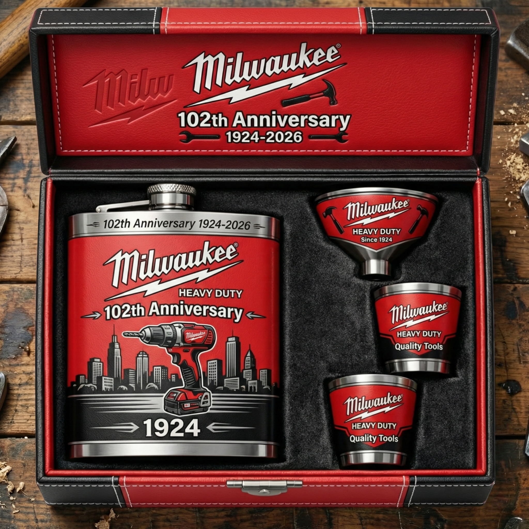 Milwaukee 102nd Anniversary Flask Gift Set