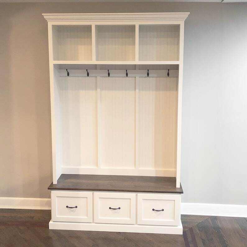 GEORGIA 3 section Entryway storage bench hall tree