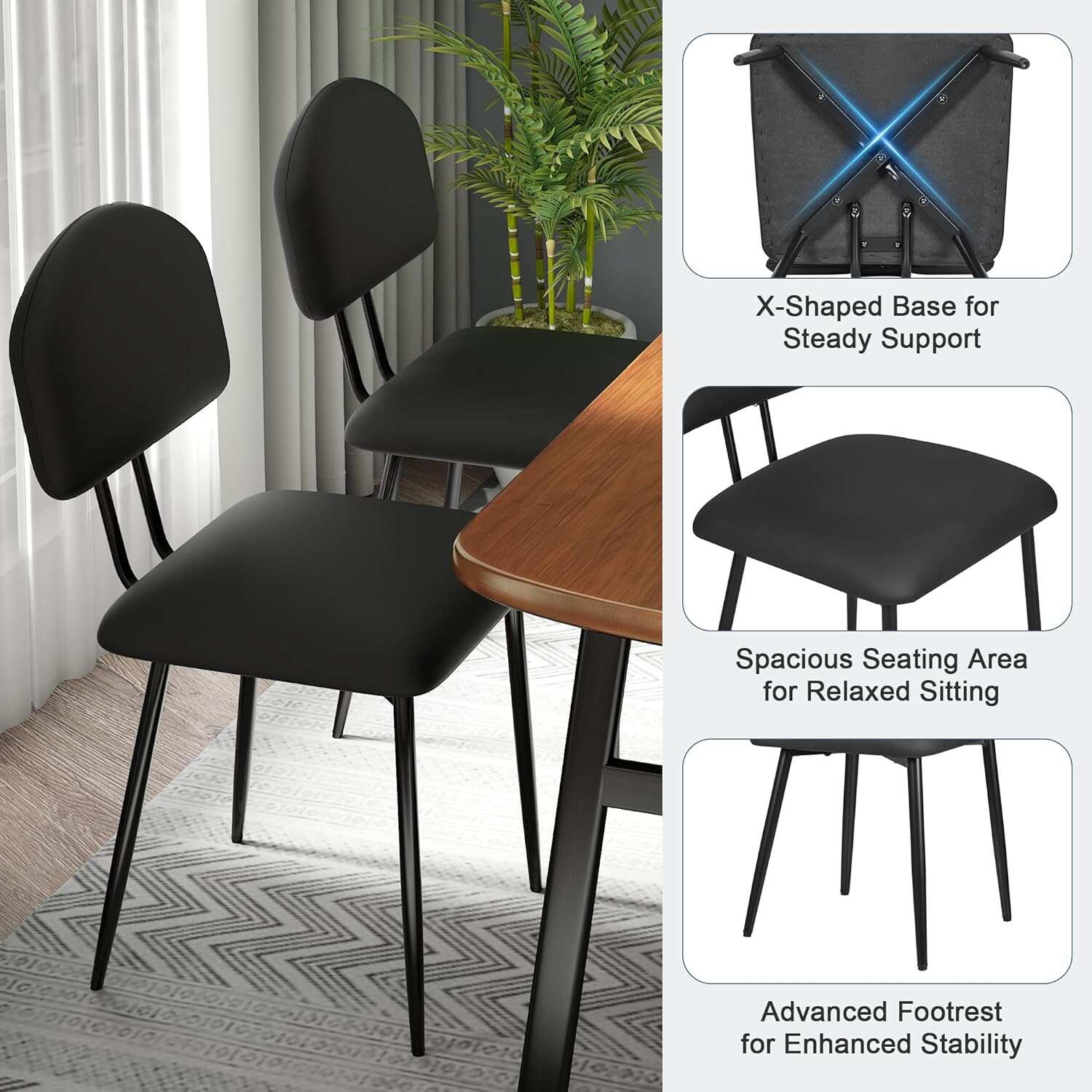 VECELO Dining Chairs Set of 2